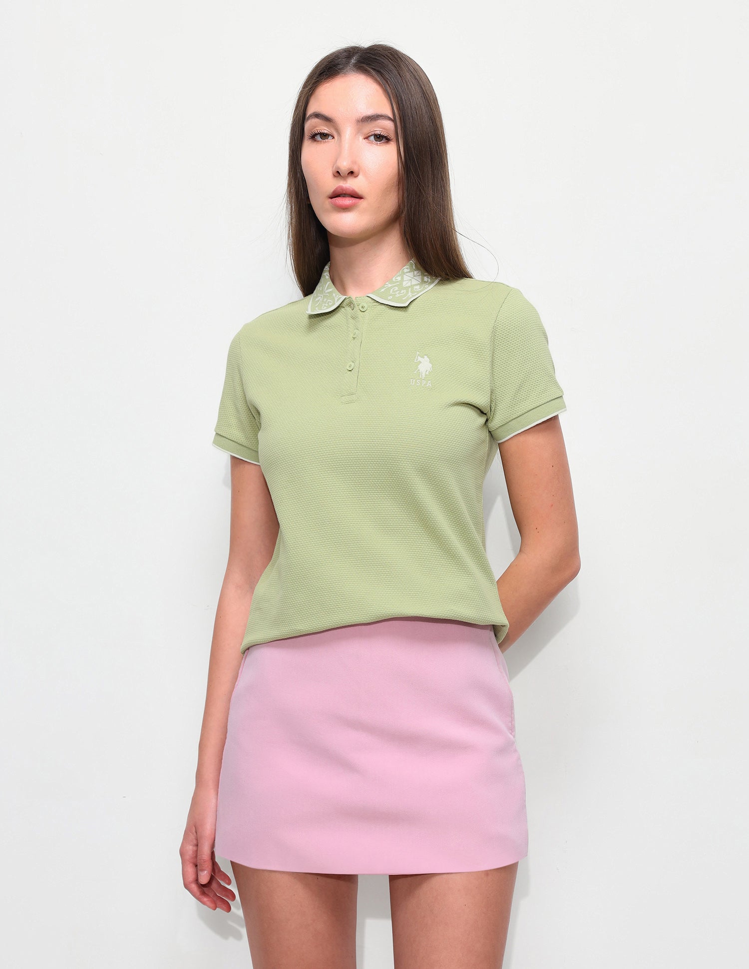 Textured Regular Fit Polo Shirt Green - U.S. Polo Assn. India | Large