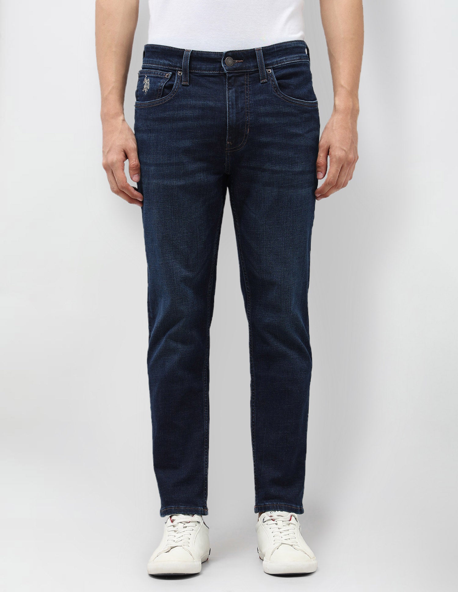 Cole Comfort Cropped Fit Blue Jeans Dark Blue - U.S. POLO ASSN. | Large