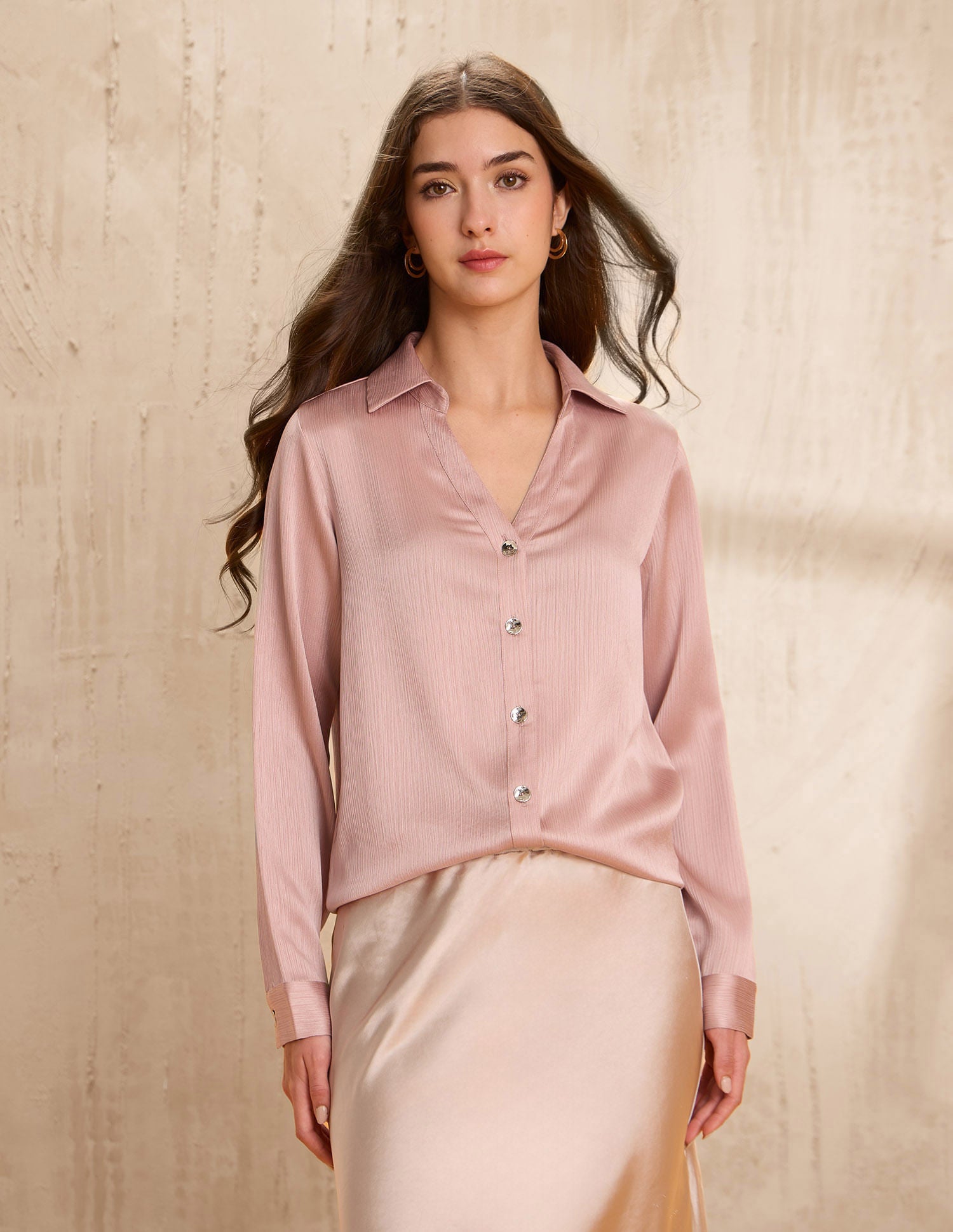 Crinkled Regular Fit Shirt Pink - U.S. POLO ASSN. | Large