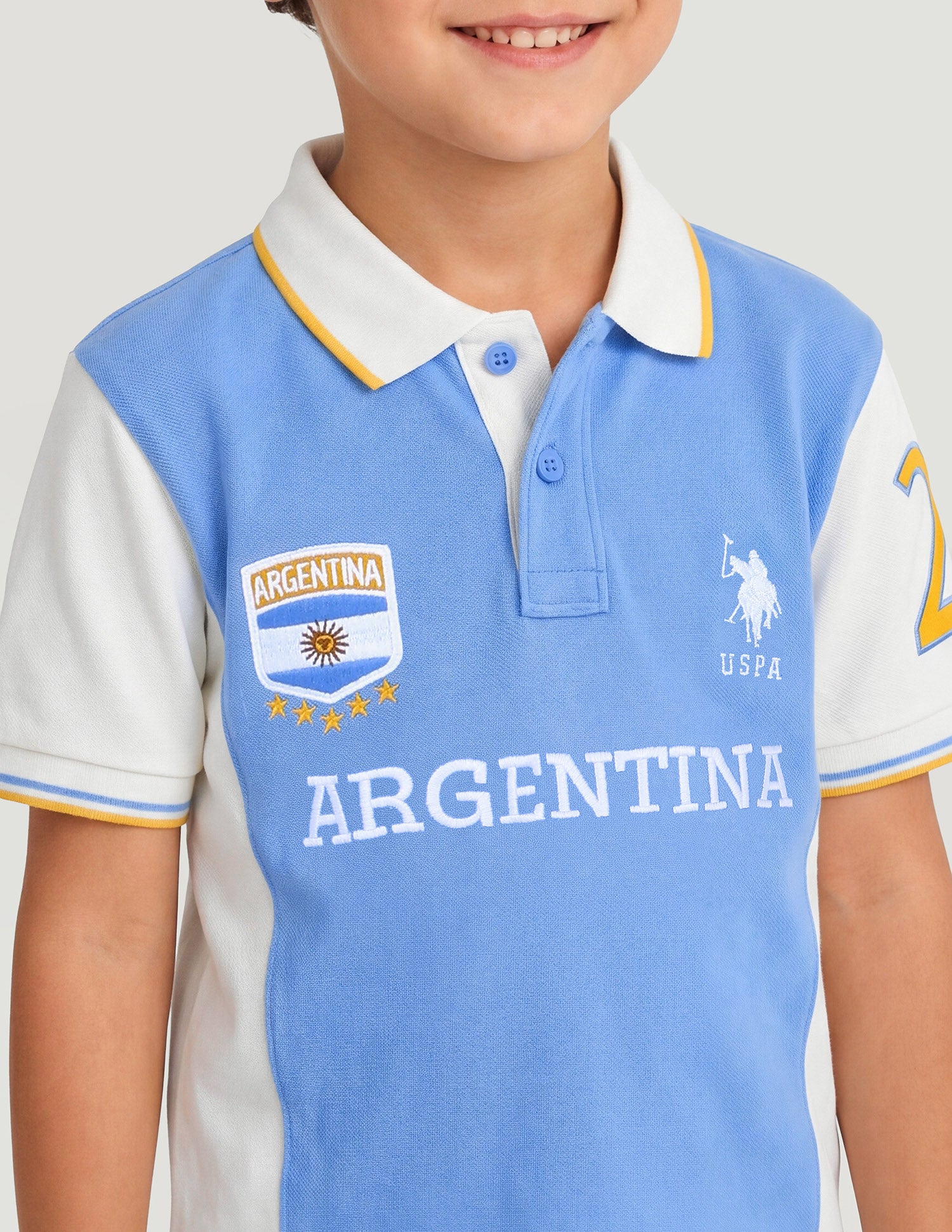 Colourblocked Embroidered Regular Fit Polo Shirt Blue - U.S. Polo Assn. India | Large