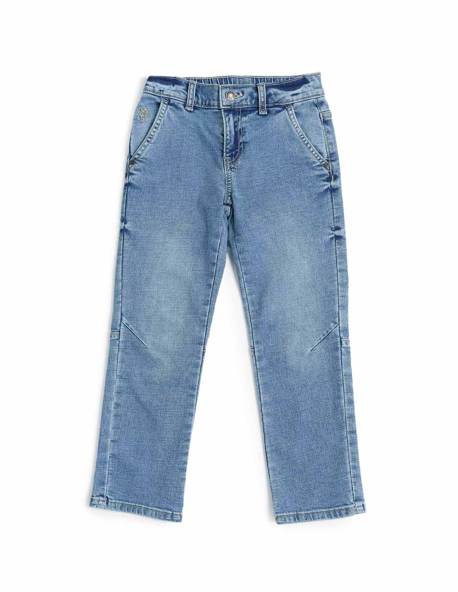 Boys Mid Rise Relaxed Fit Jeans Light Blue - U.S. POLO ASSN. | Large