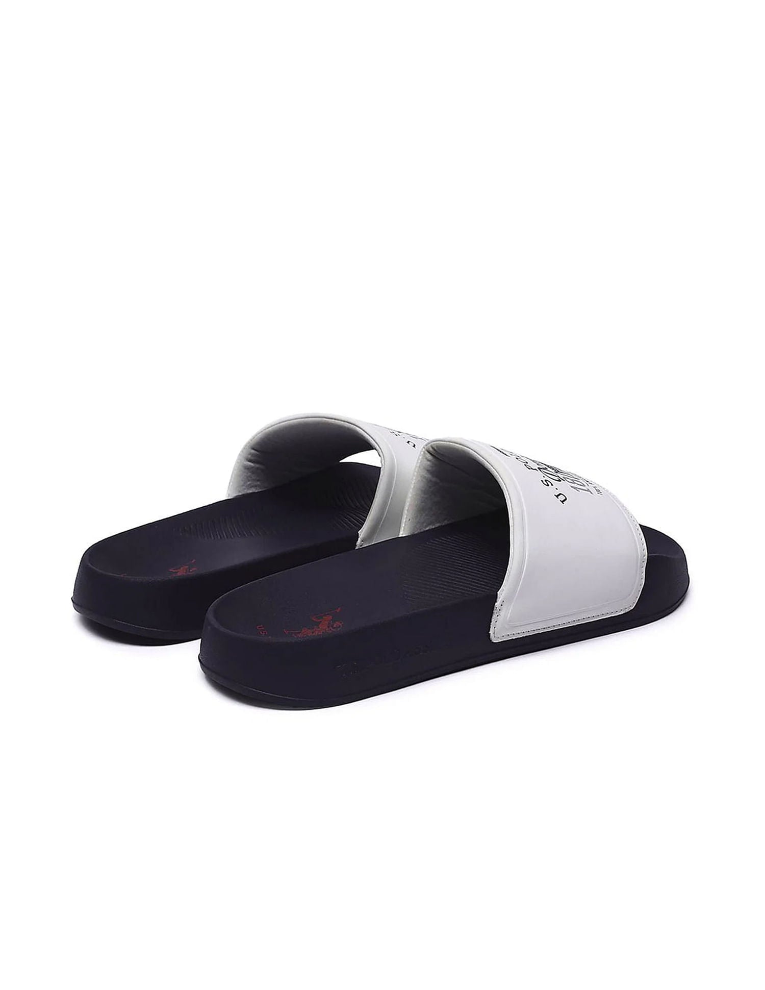 Men Brand Print Open Toe Toplin 5.0 Slides White - U.S. POLO ASSN. | Large