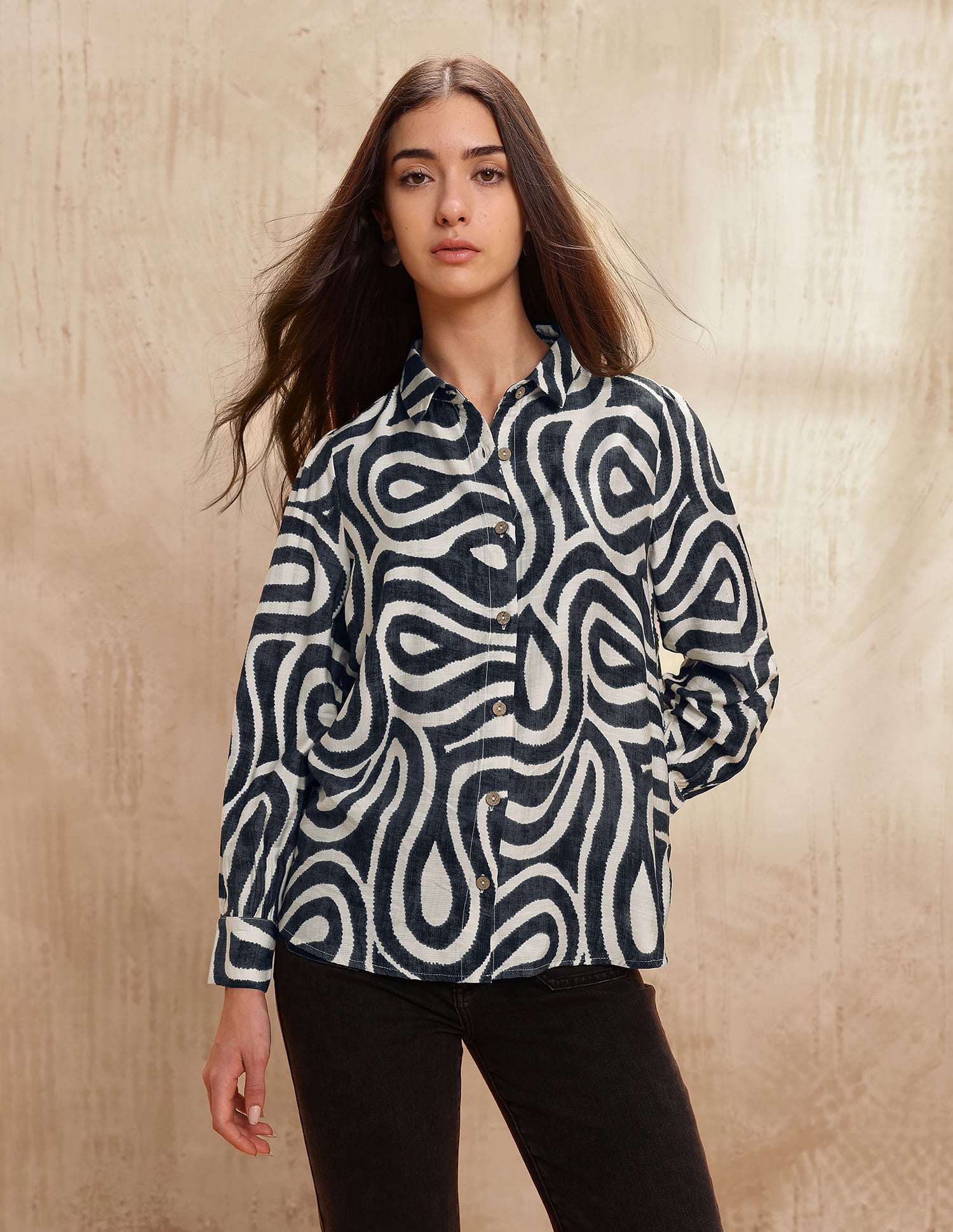 Abstract Printed Regular Fit Shirt Olive - U.S. POLO ASSN. | Large