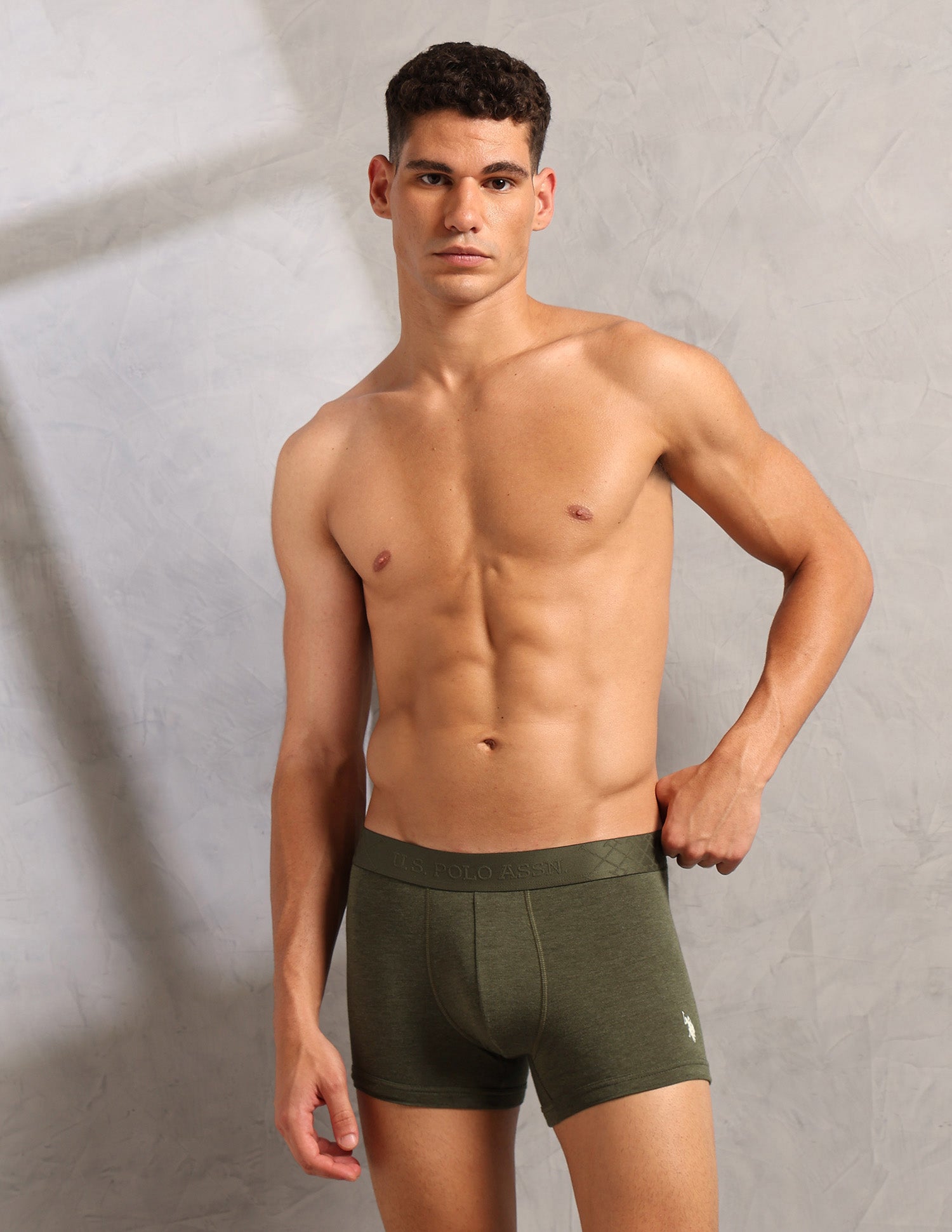 Moisture Control Breathable PT006 Trunks - Pack Of 1 Olive Melange - U.S. POLO ASSN. | Large