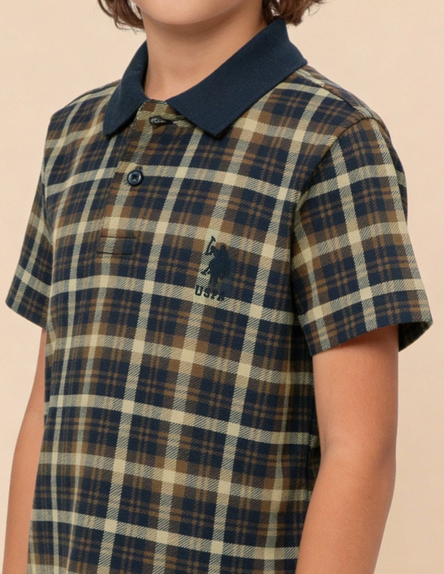 Checked Regular Fit Polo Shirt Navy - U.S. Polo Assn. India | Large