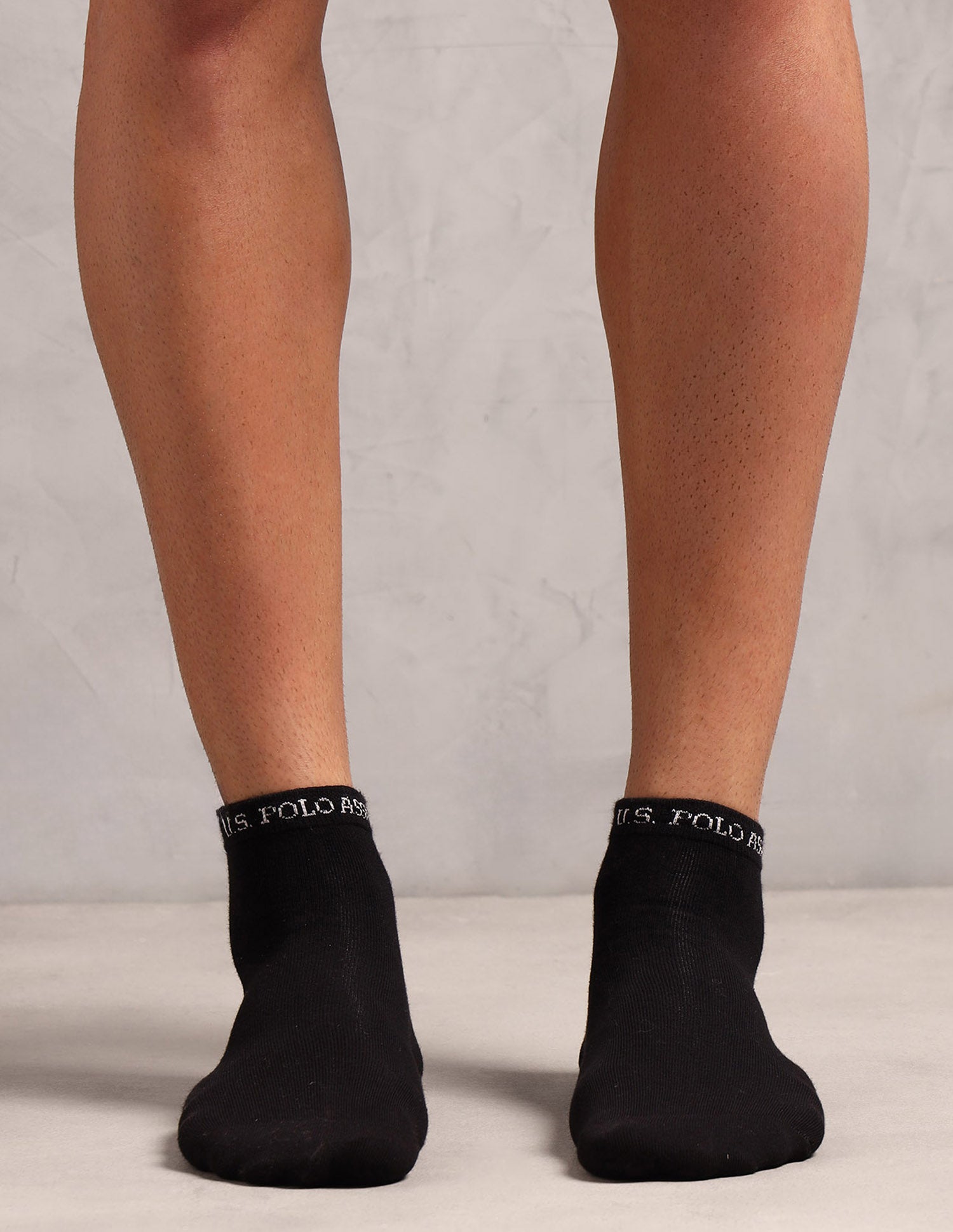 Ankle Length Cotton Stretch ES008 Socks - Pack Of 3 Navy, Navy, Black - U.S. POLO ASSN. | Large