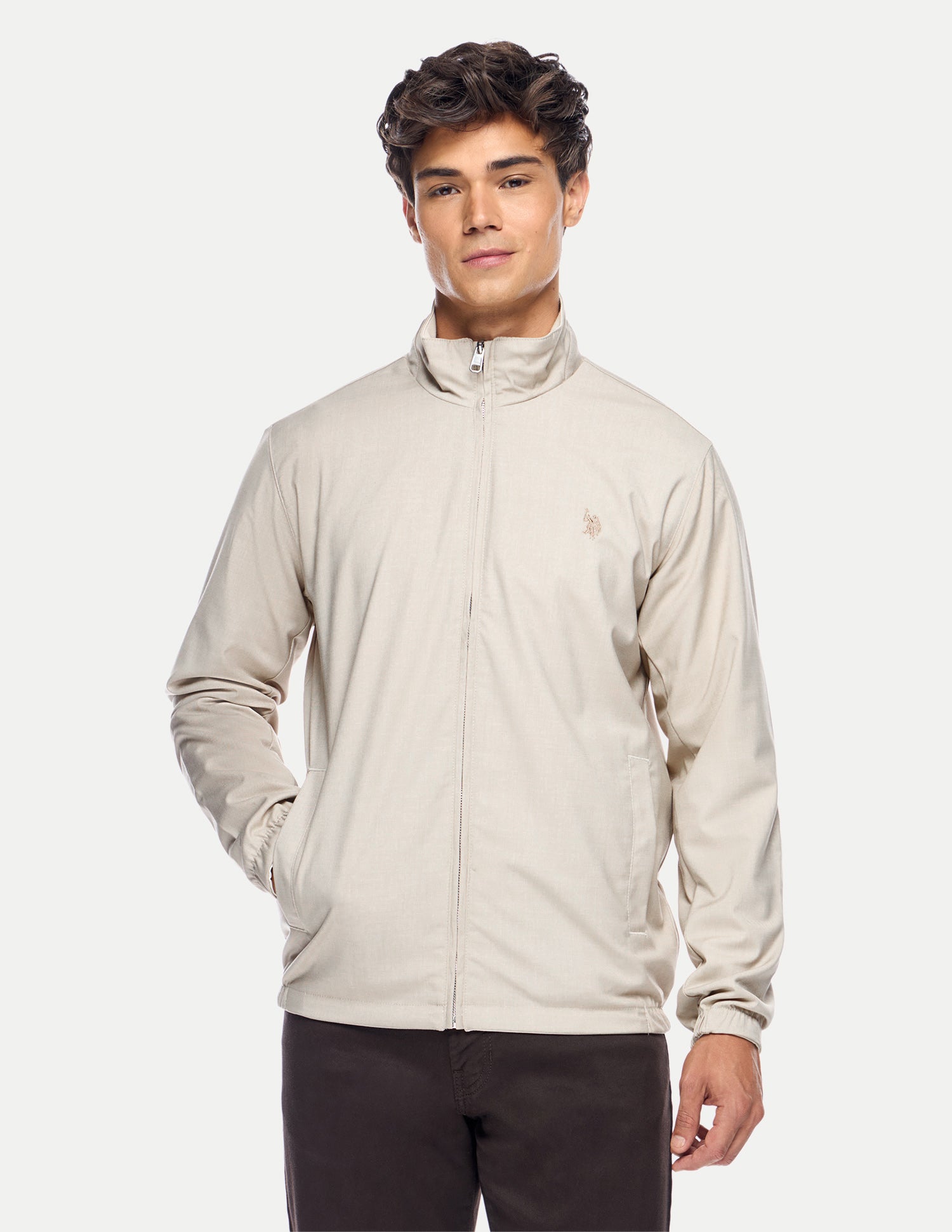 Solid Regular Fit Reversible Jacket Beige - U.S. Polo Assn. India | Large