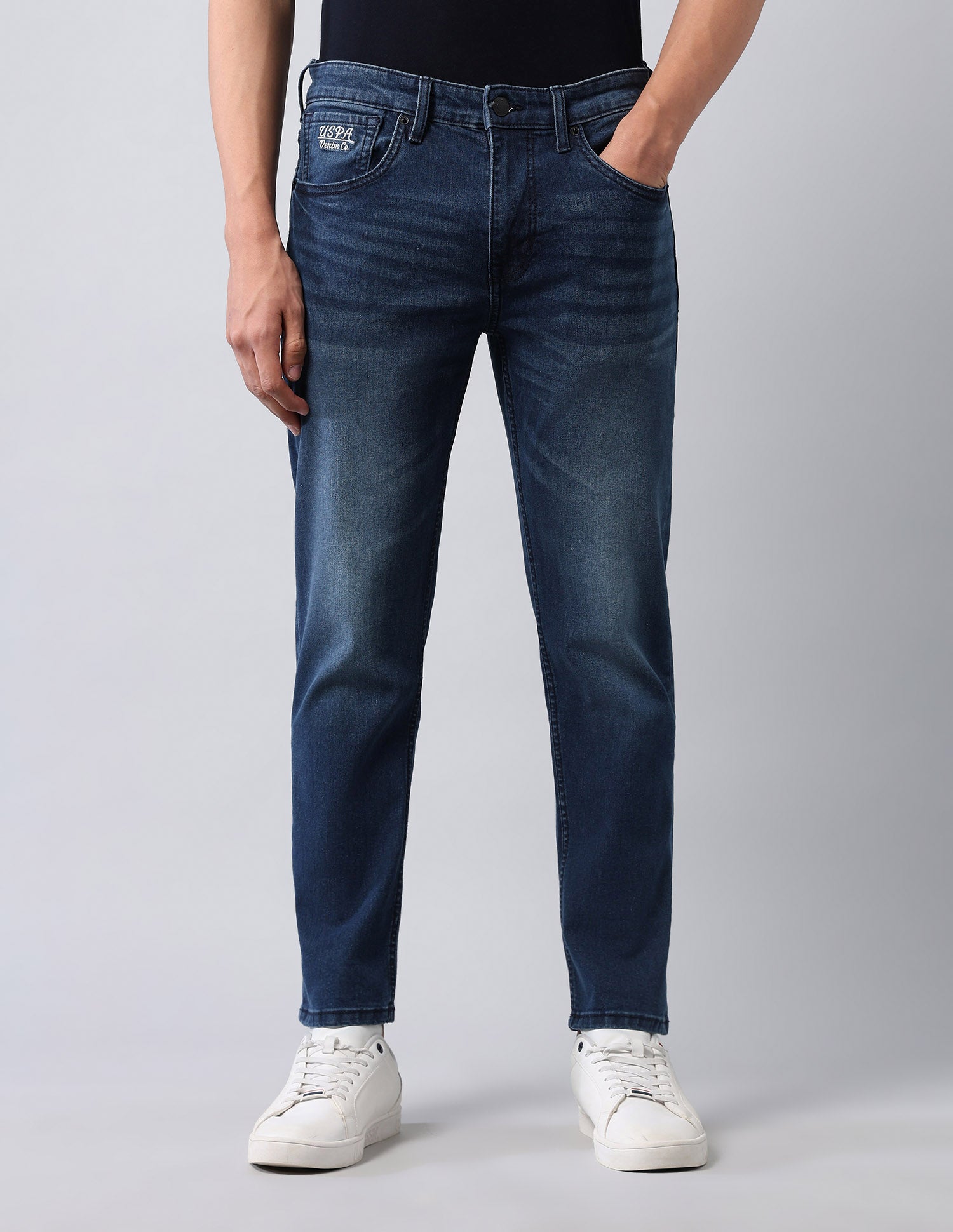 Cole Comfort Cropped Fit Blue Jeans Blue - U.S. POLO ASSN. | Large