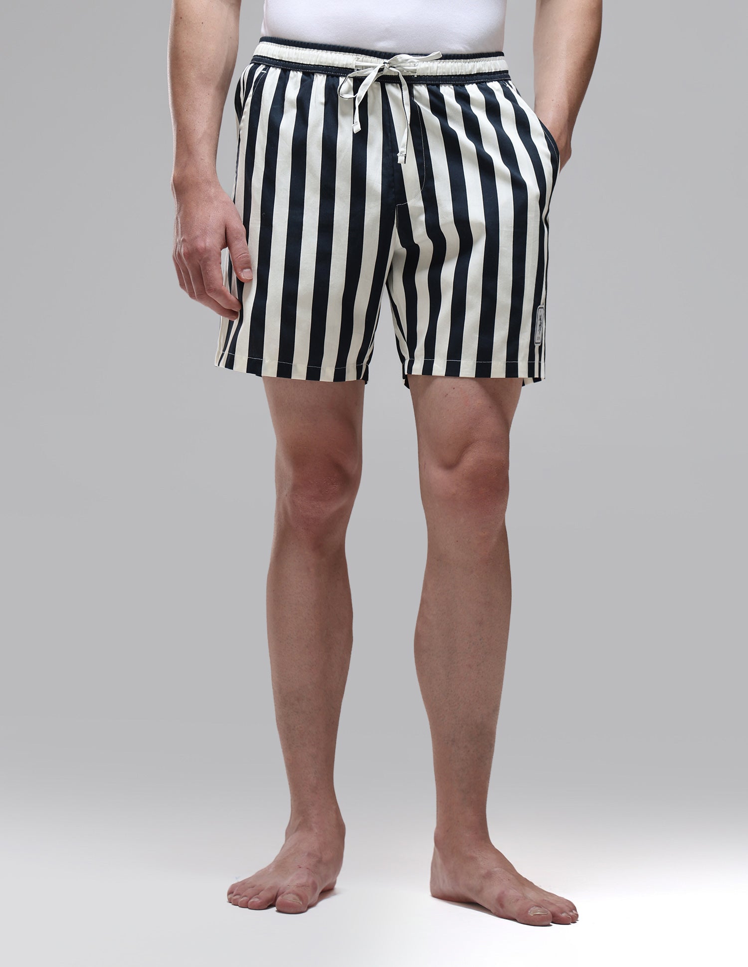 Vertical Striped Pure Cotton OEX15 Boxer Shorts Uspa Navy - U.S. Polo Assn. India | Large