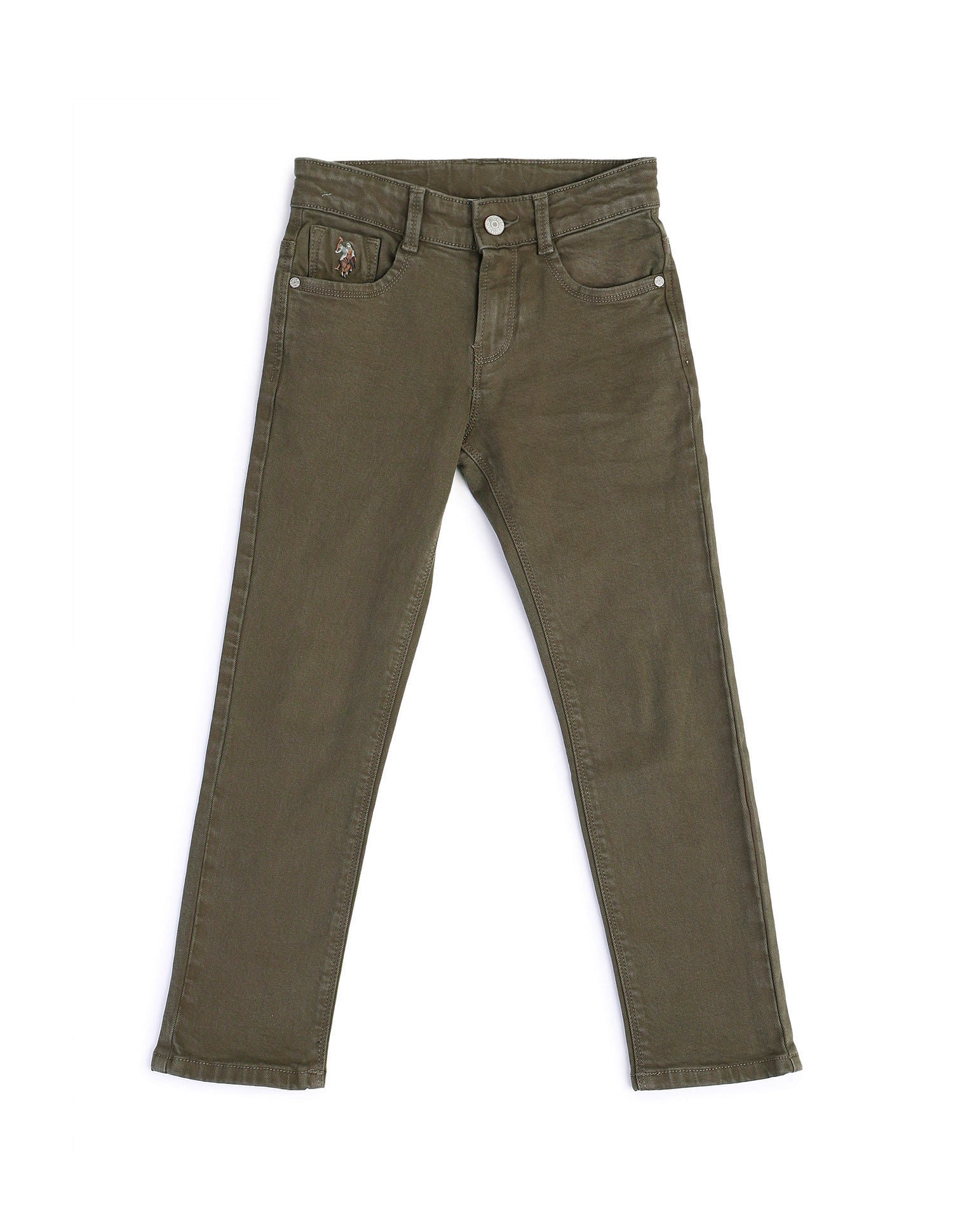 Slim fit Solid Jeans Dark Olive - U.S. POLO ASSN. | Large