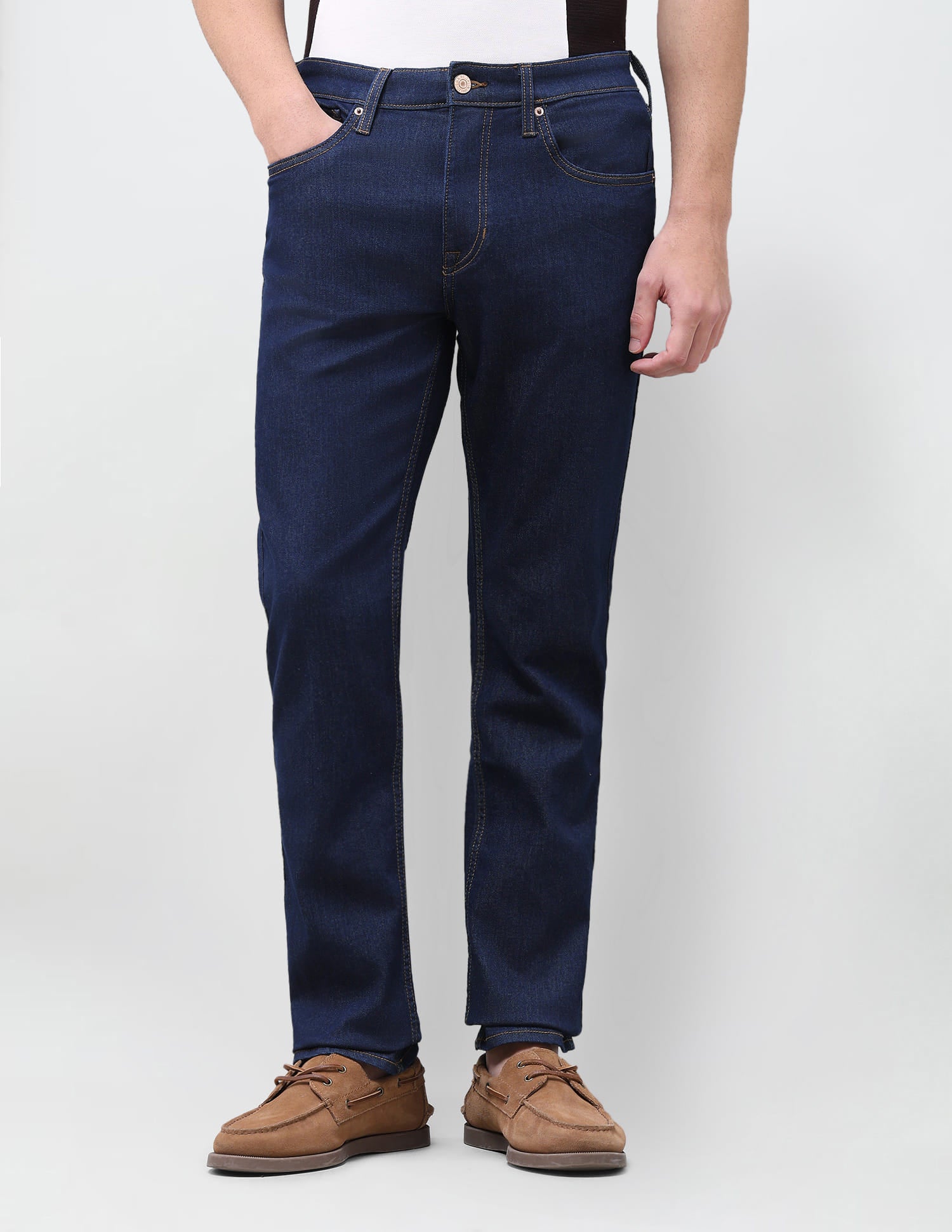 Solid Slim Straight Fit Jeans Blue - U.S. Polo Assn. India | Large