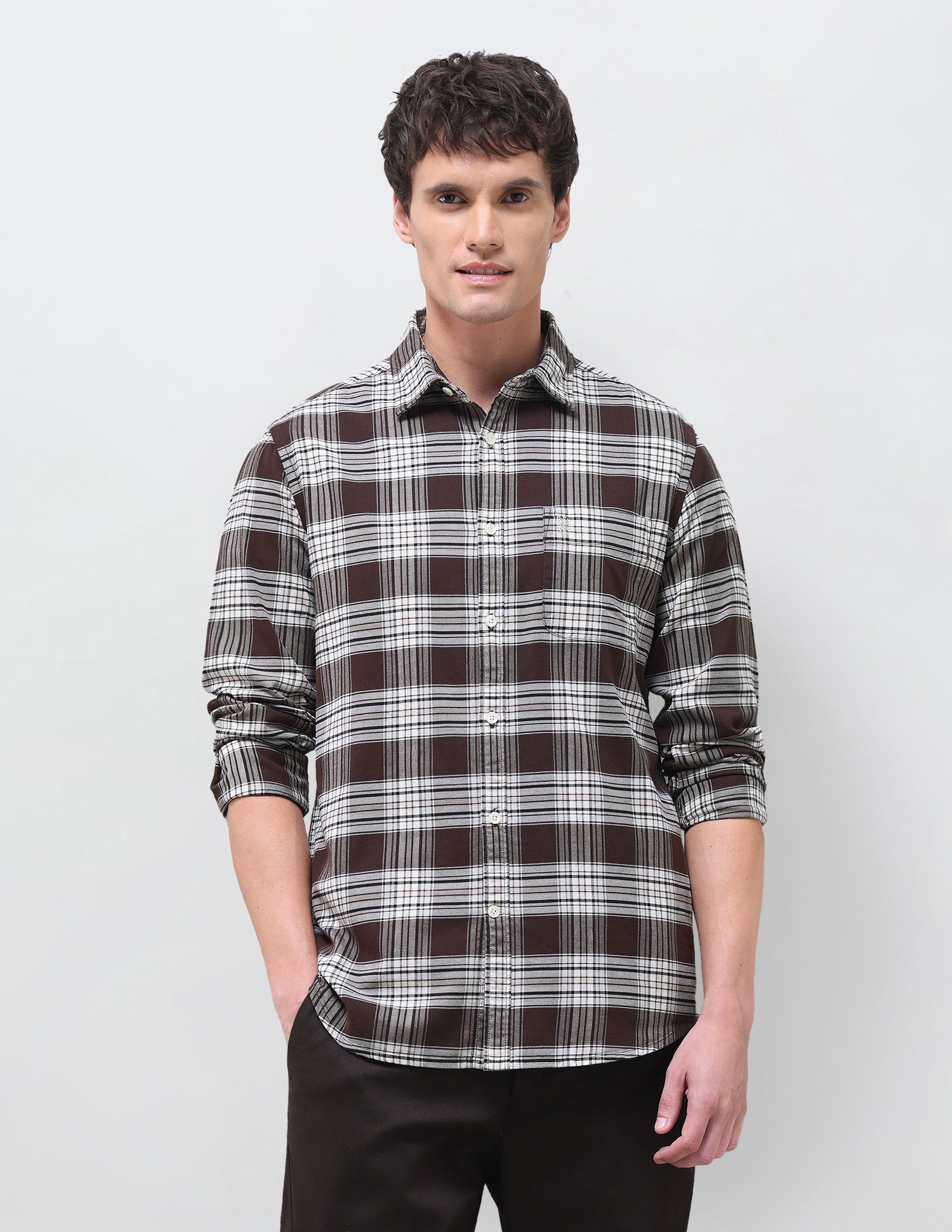 Twill Tartan Checked Shirt Brown - U.S. Polo Assn. India | Large