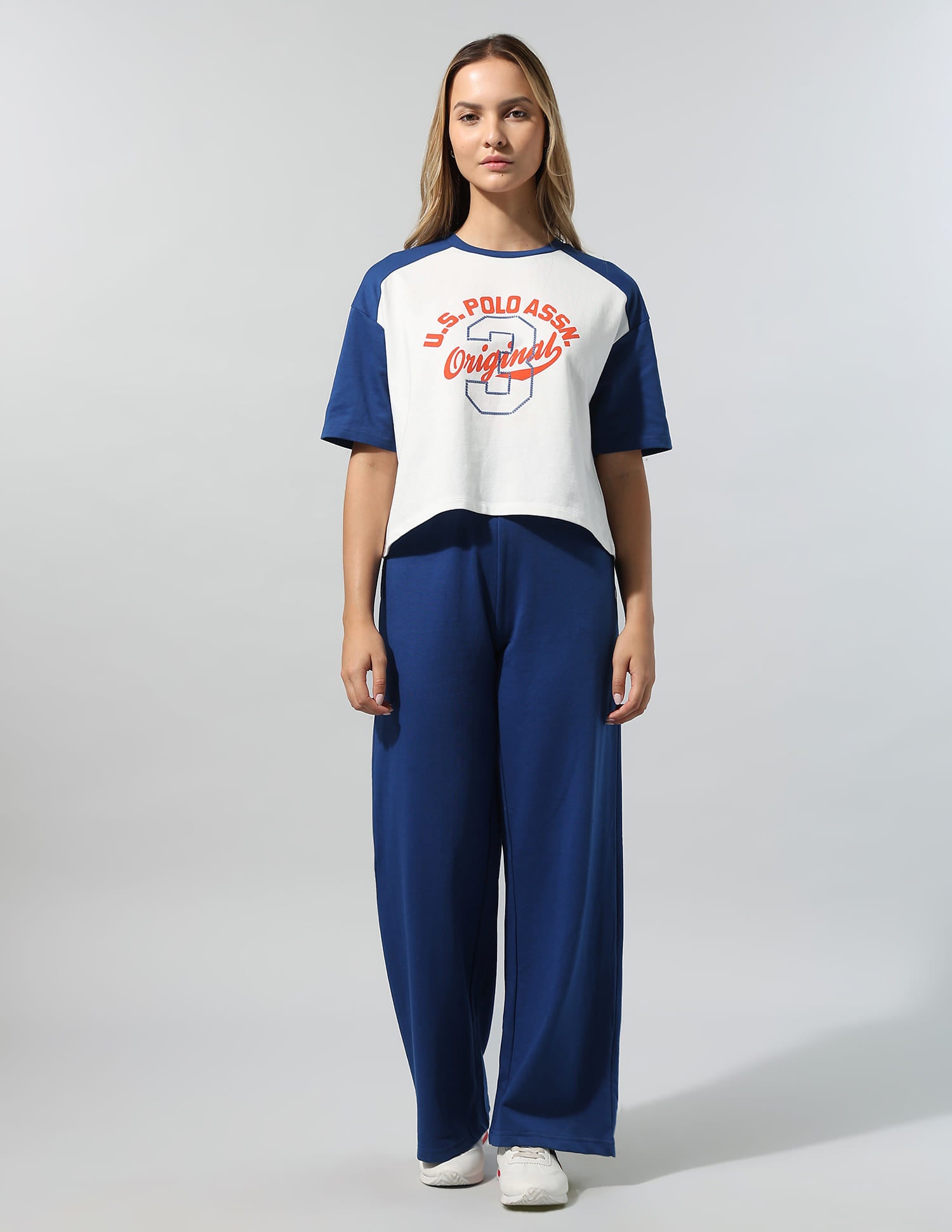Relaxed T-Shirt With Wide Leg Pants Blue - U.S. Polo Assn. India | Large