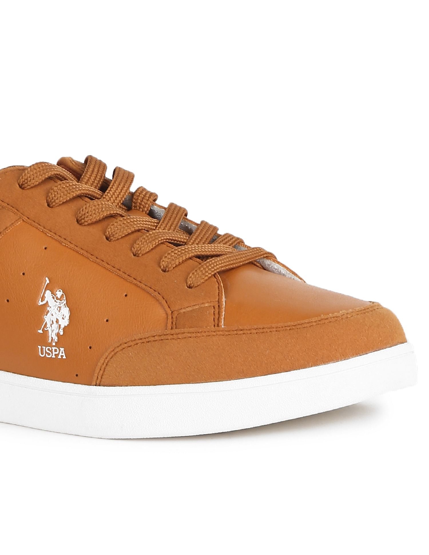 Contrast Sole Lace Up Liotto Sneakers Tan - U.S. Polo Assn. India | Large