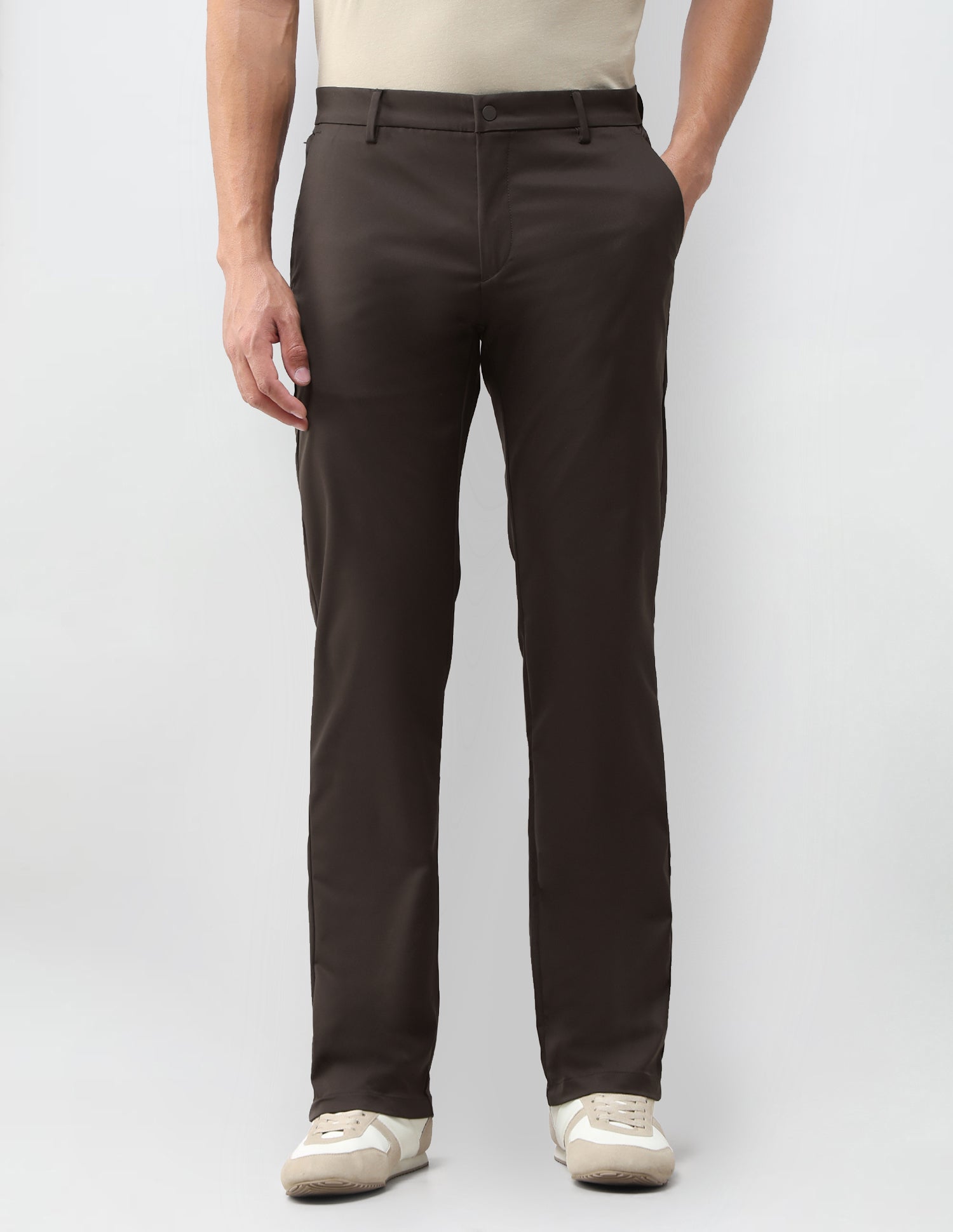 Mid Rise Riley Straight Fit Trousers Choco - U.S. Polo Assn. India | Large