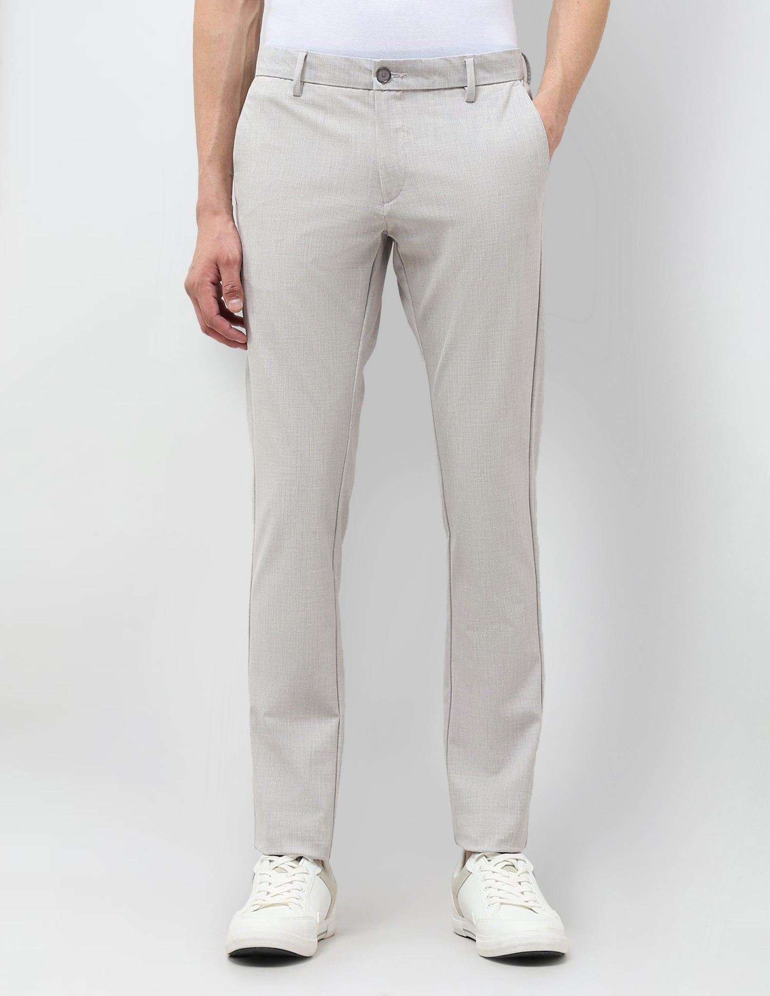 Heathered Slim Fit Trousers Light Grey - U.S. POLO ASSN. | Large