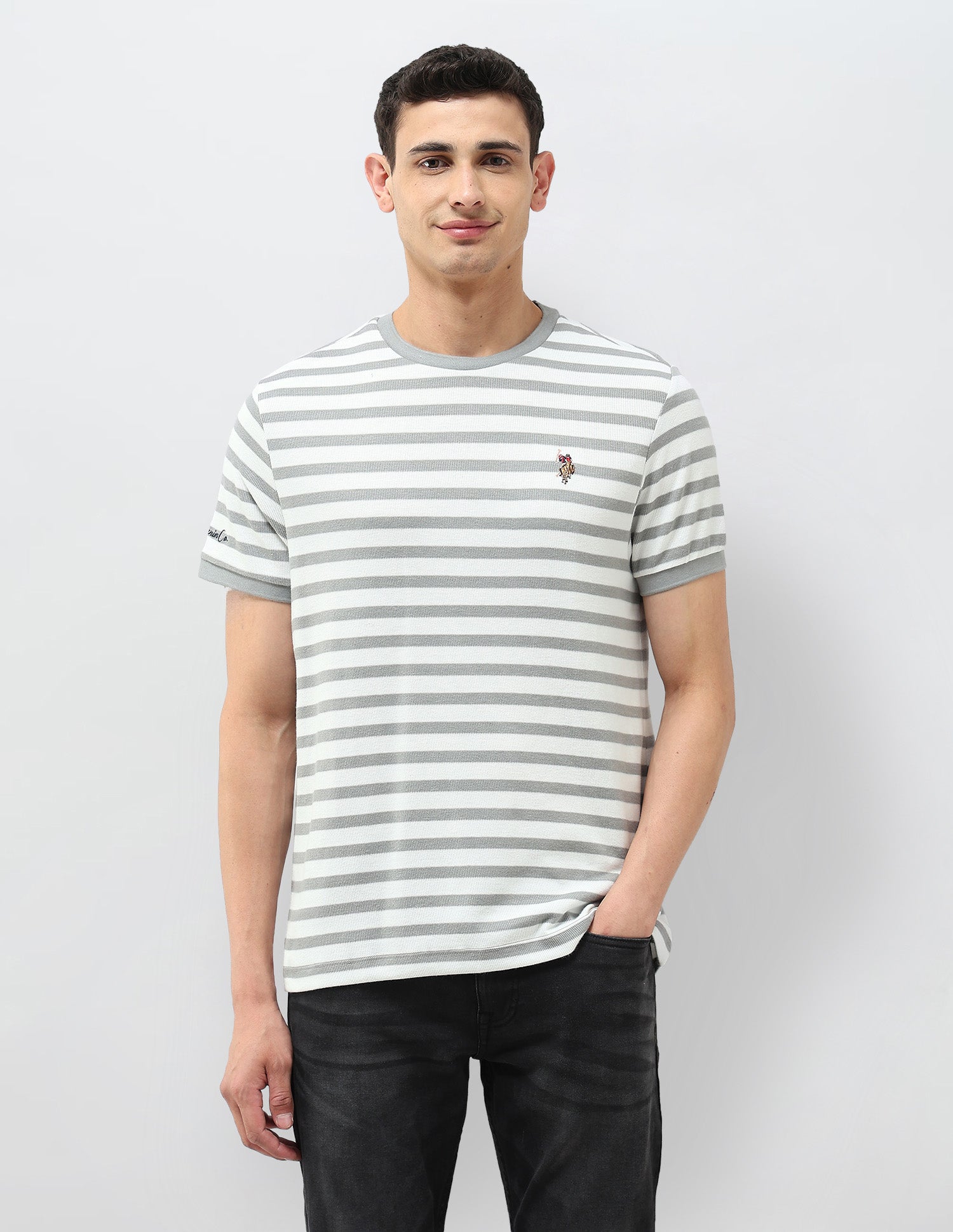 Horizontal Striped Regular Fit T-Shirt Grey - U.S. POLO ASSN. | Large