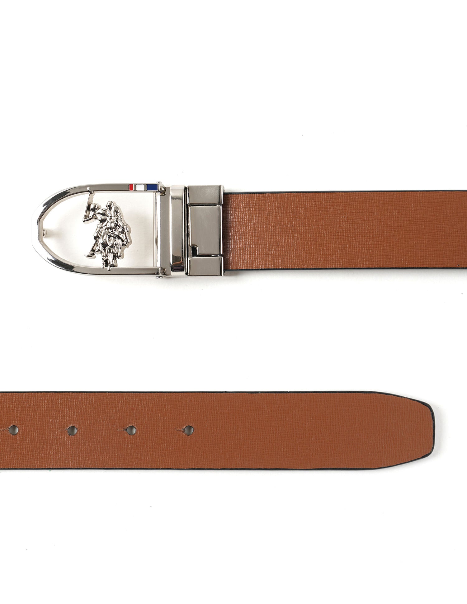 Men Leather Reversible Belt Blue and Brown - U.S. Polo Assn. India | Large