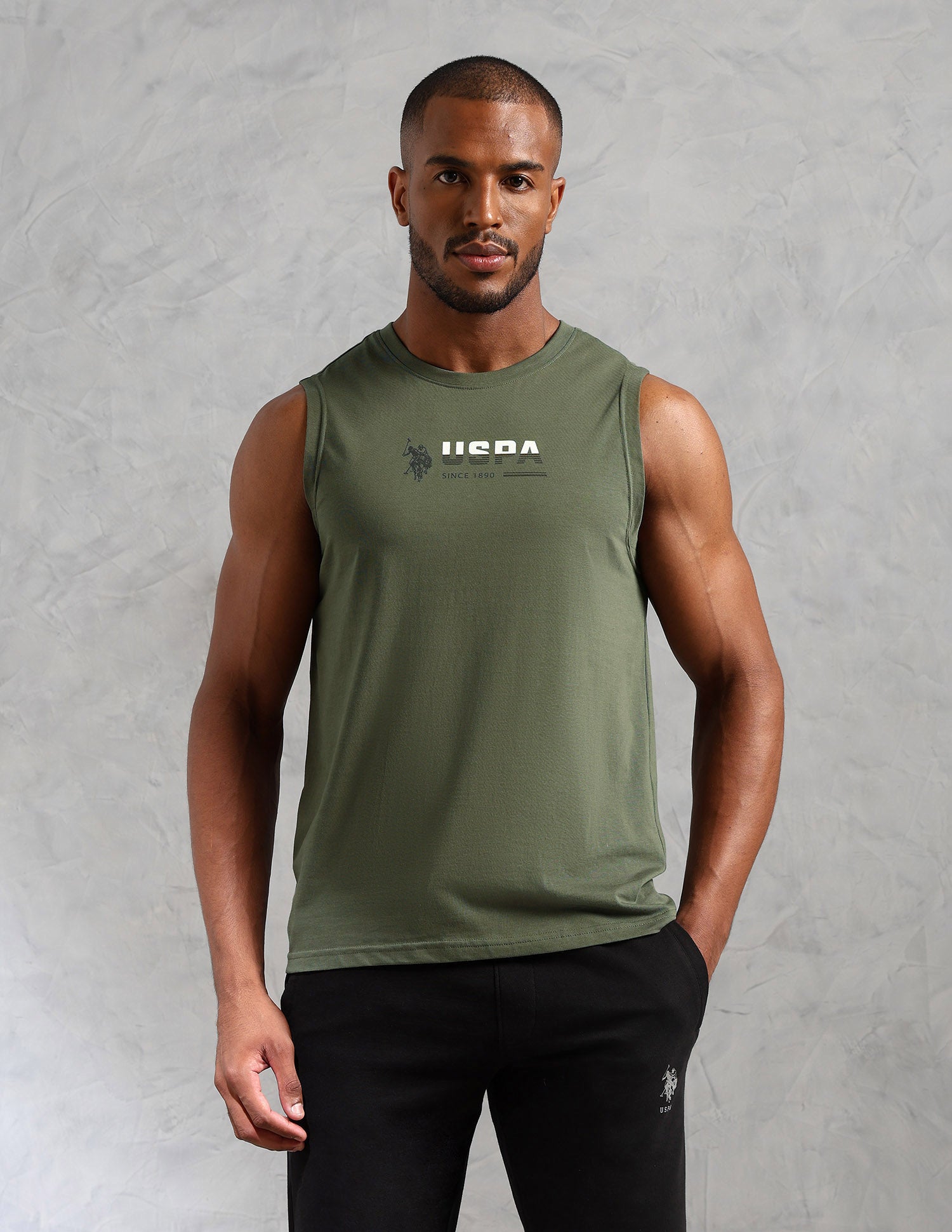 Brand Print Comfort Fit OEV06 Vest - Pack Of 1 Olive - U.S. POLO ASSN. | Large