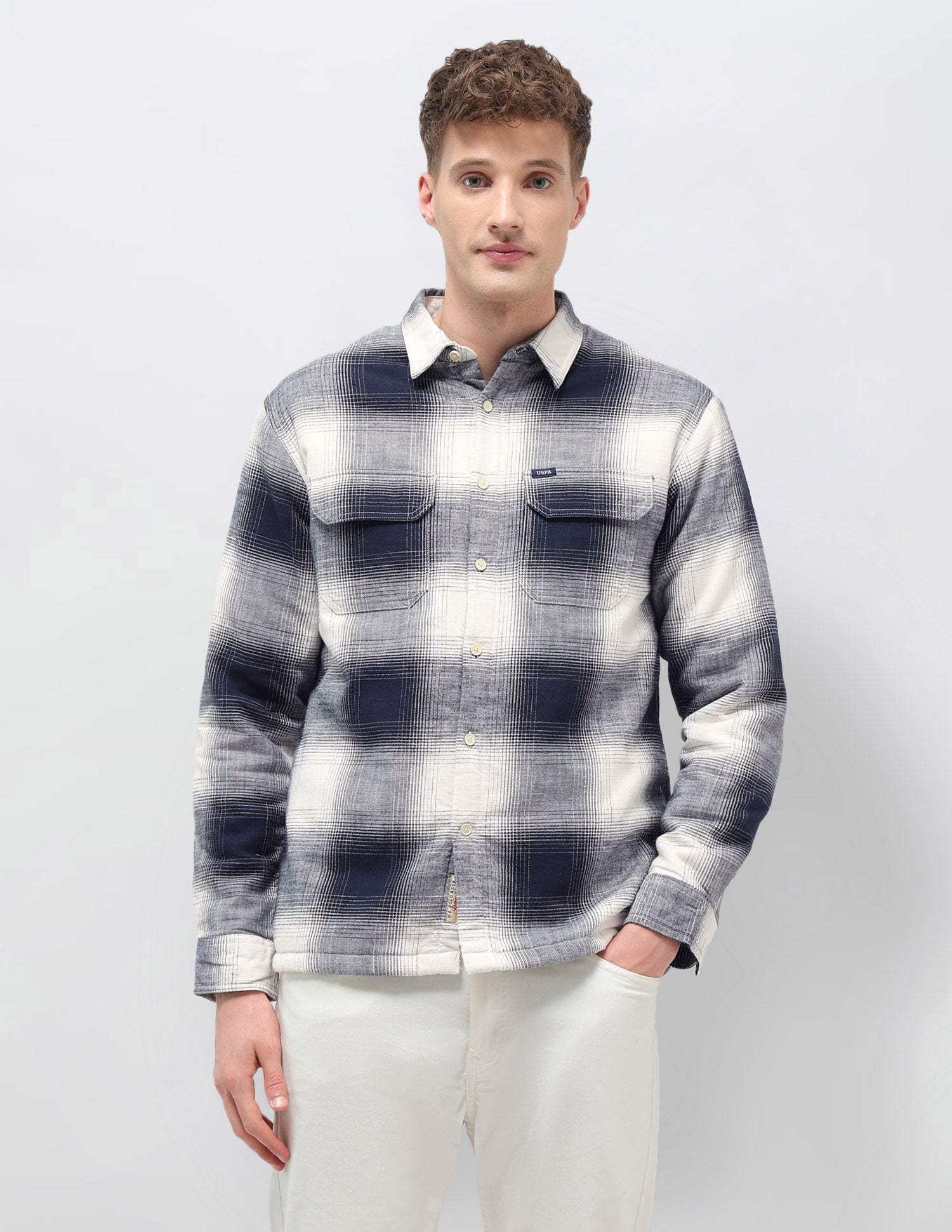 Tartan Checked Slim Fit Shirt Navy - U.S. POLO ASSN. | Large