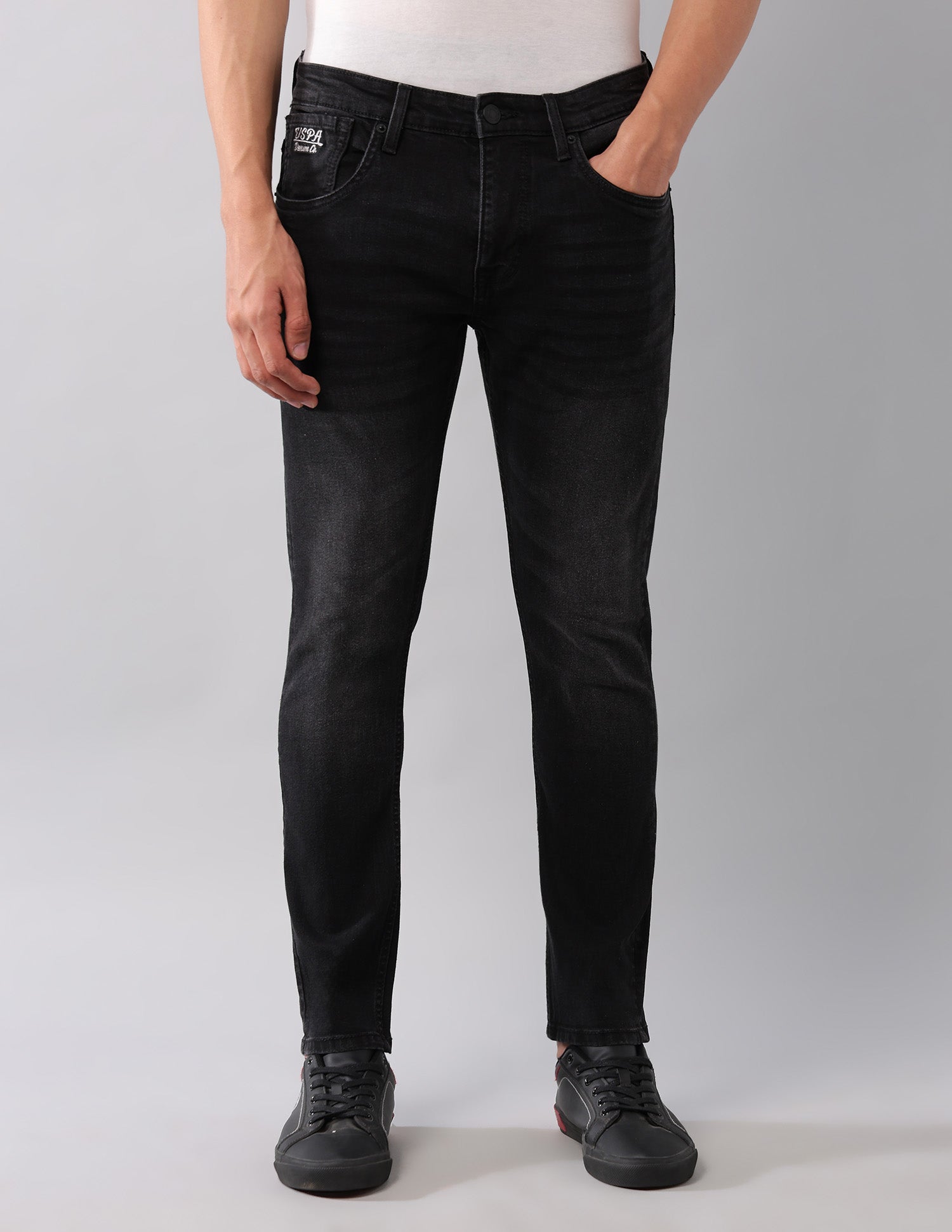 Henry Tapered Fit Black Jeans Black - U.S. Polo Assn. India | Large