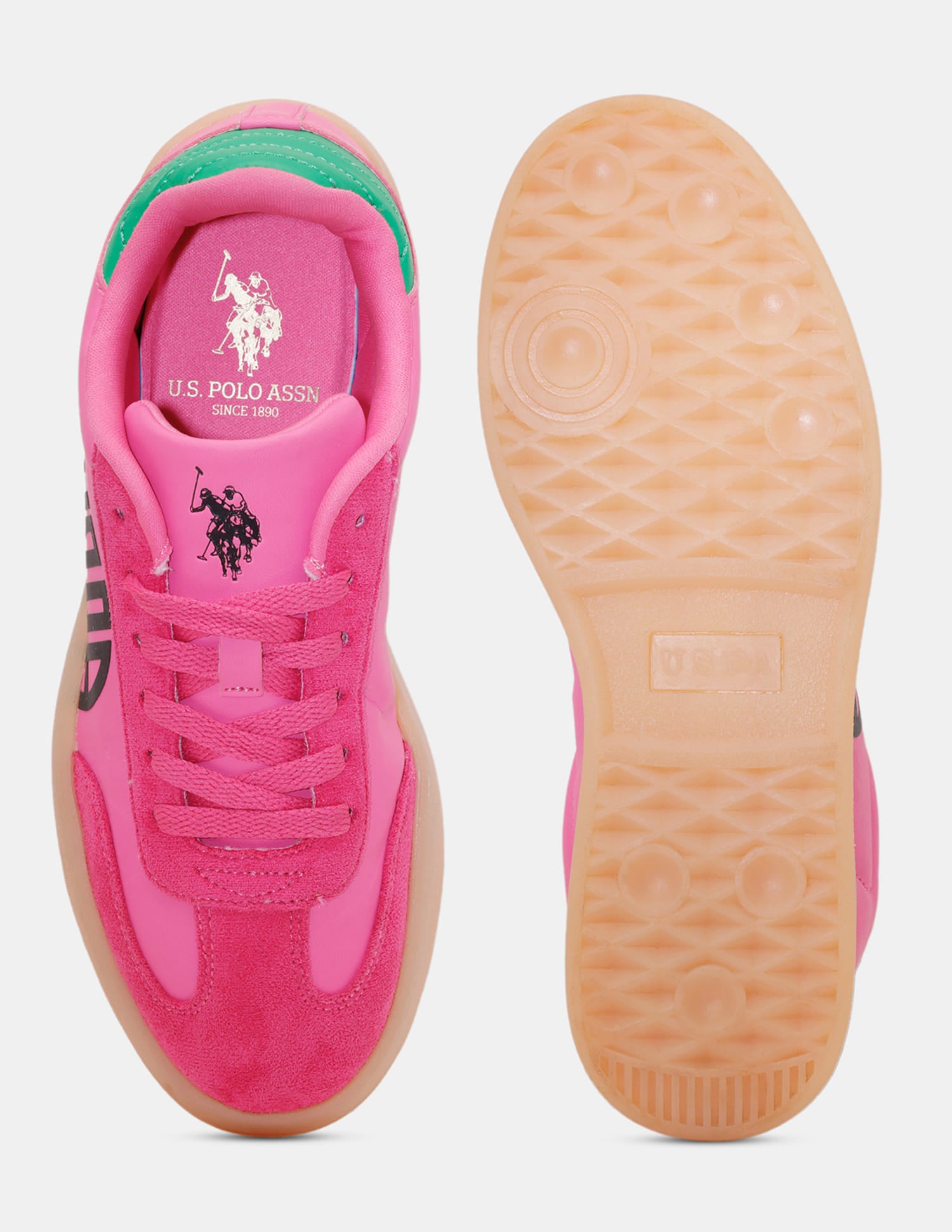Women Sorrel Lace Ups Colourblocked Sneakers Dark Pink - U.S. Polo Assn. India | Large