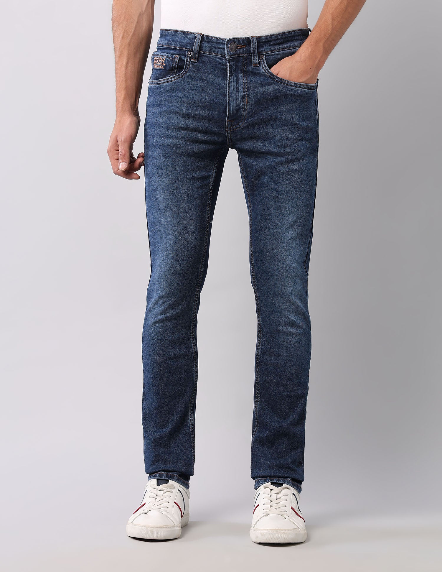 Regallo Skinny Fit Blue Jeans Dark Wash - U.S. Polo Assn. India | Large