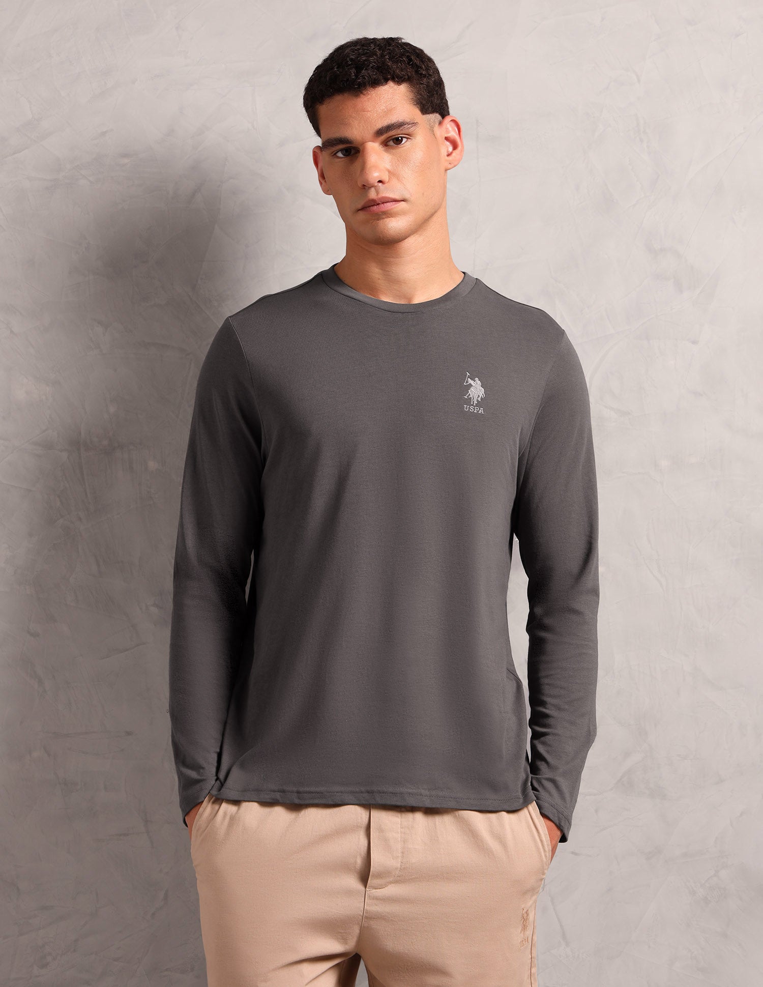 Comfort Fit Solid I693 Lounge T-Shirt - Pack Of 1 Grey - U.S. POLO ASSN. | Large