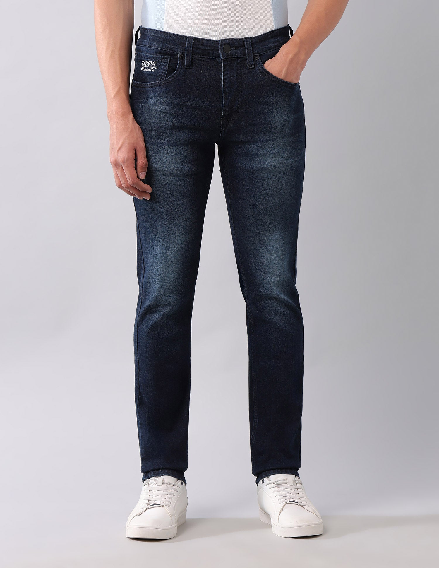 Regallo Skinny Fit Blue Jeans Dark Wash - U.S. Polo Assn. India | Large