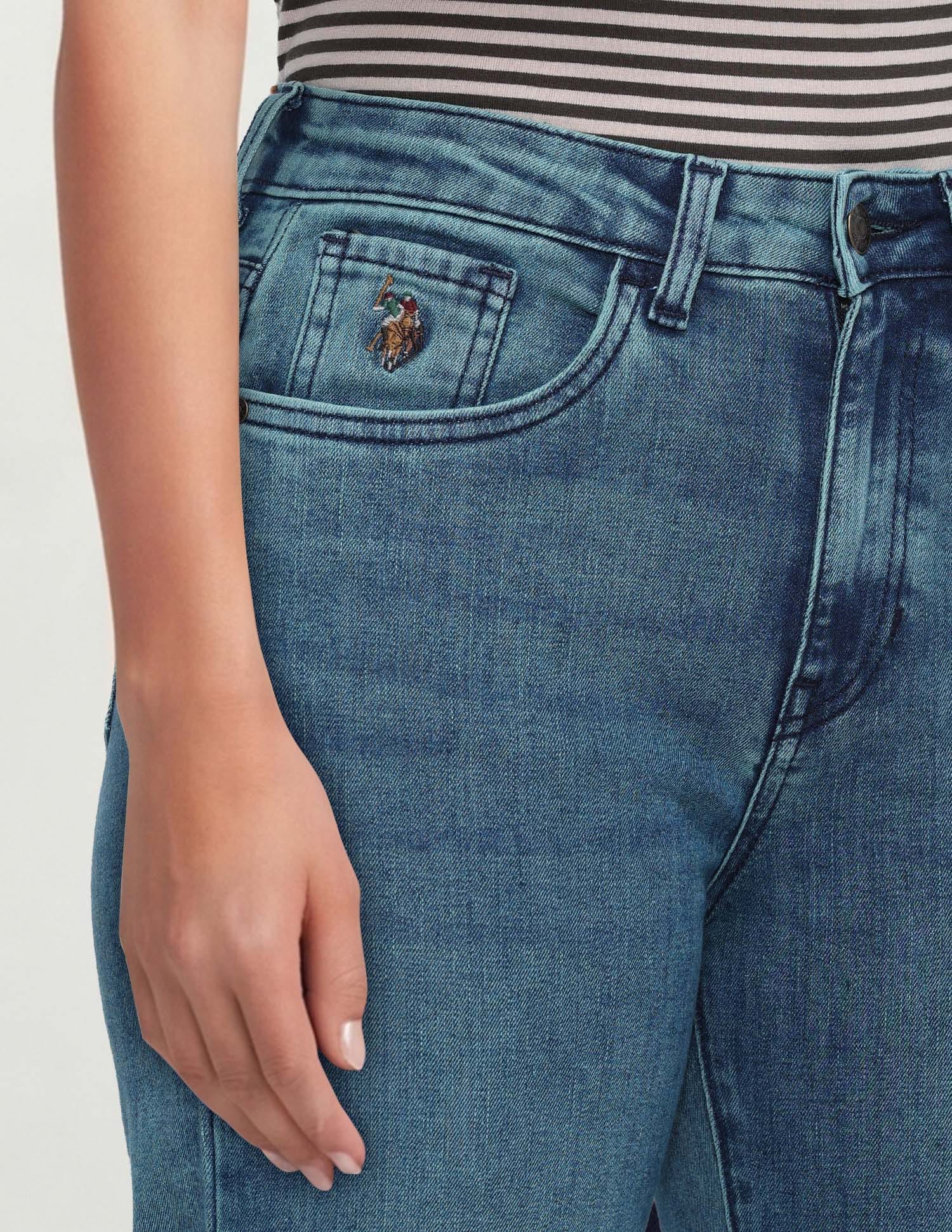 High Rise Straight Fit Jeans Blue - U.S. Polo Assn. India | Large