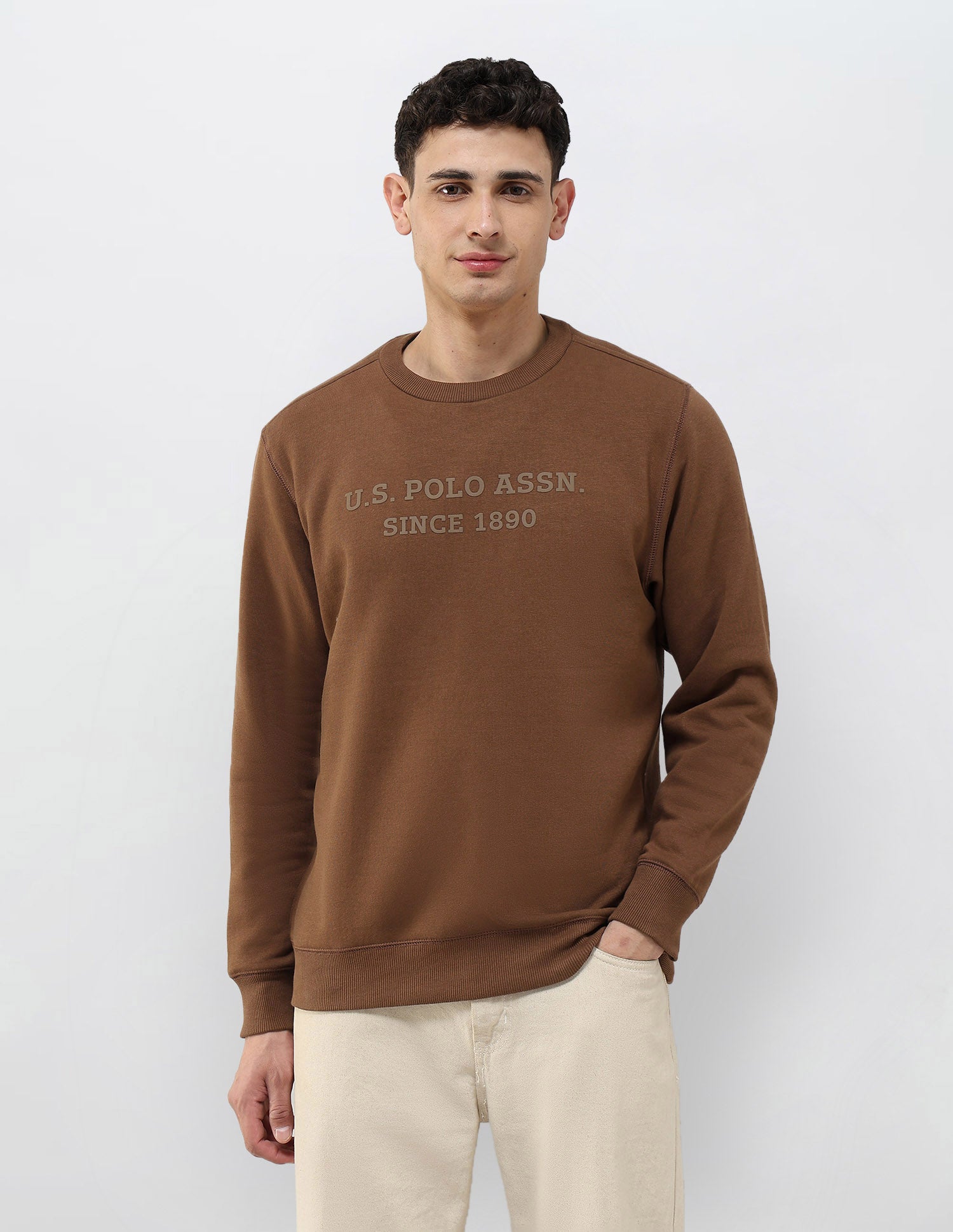 Brand Embossed Regular Fit Sweatshirt