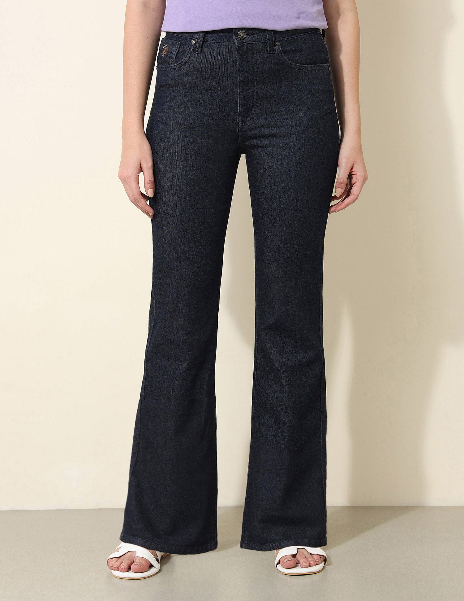 High Rise Comfort Stretch Bootcut Jeans Dark Indigo - U.S. Polo Assn. India | Large