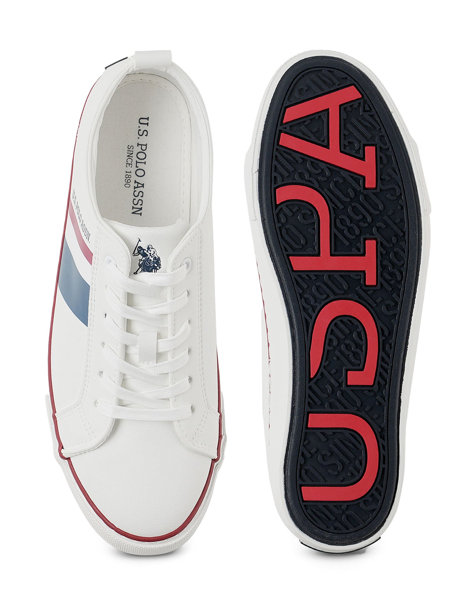 Men Brand Stripe Martinez 3.0 Sneakers Off White - U.S. Polo Assn. India | Large