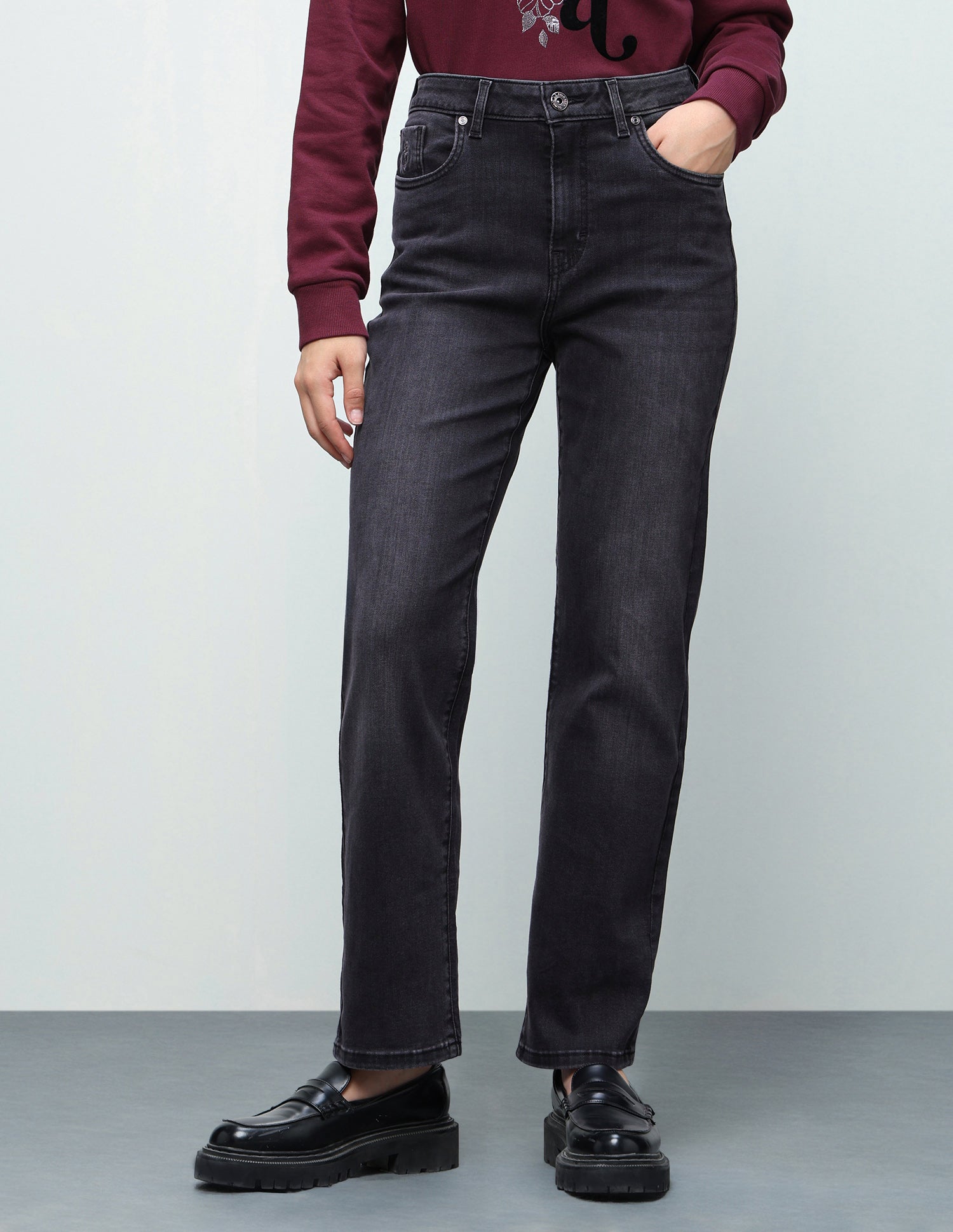 Straight Fit Grey Jeans Dark Grey - U.S. Polo Assn. India | Large
