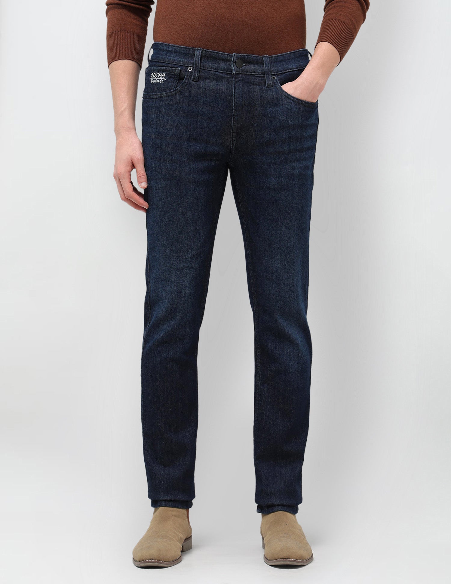 Regallo Skinny Fit Blue Jeans Dark Blue - U.S. Polo Assn. India | Large