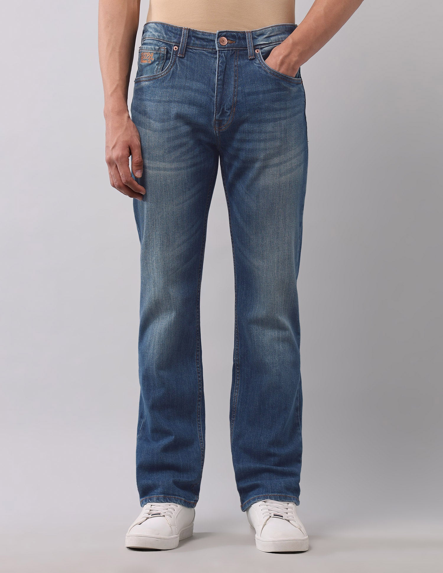 Harold Slim Straight Fit Blue Jeans Blue - U.S. POLO ASSN. | Large