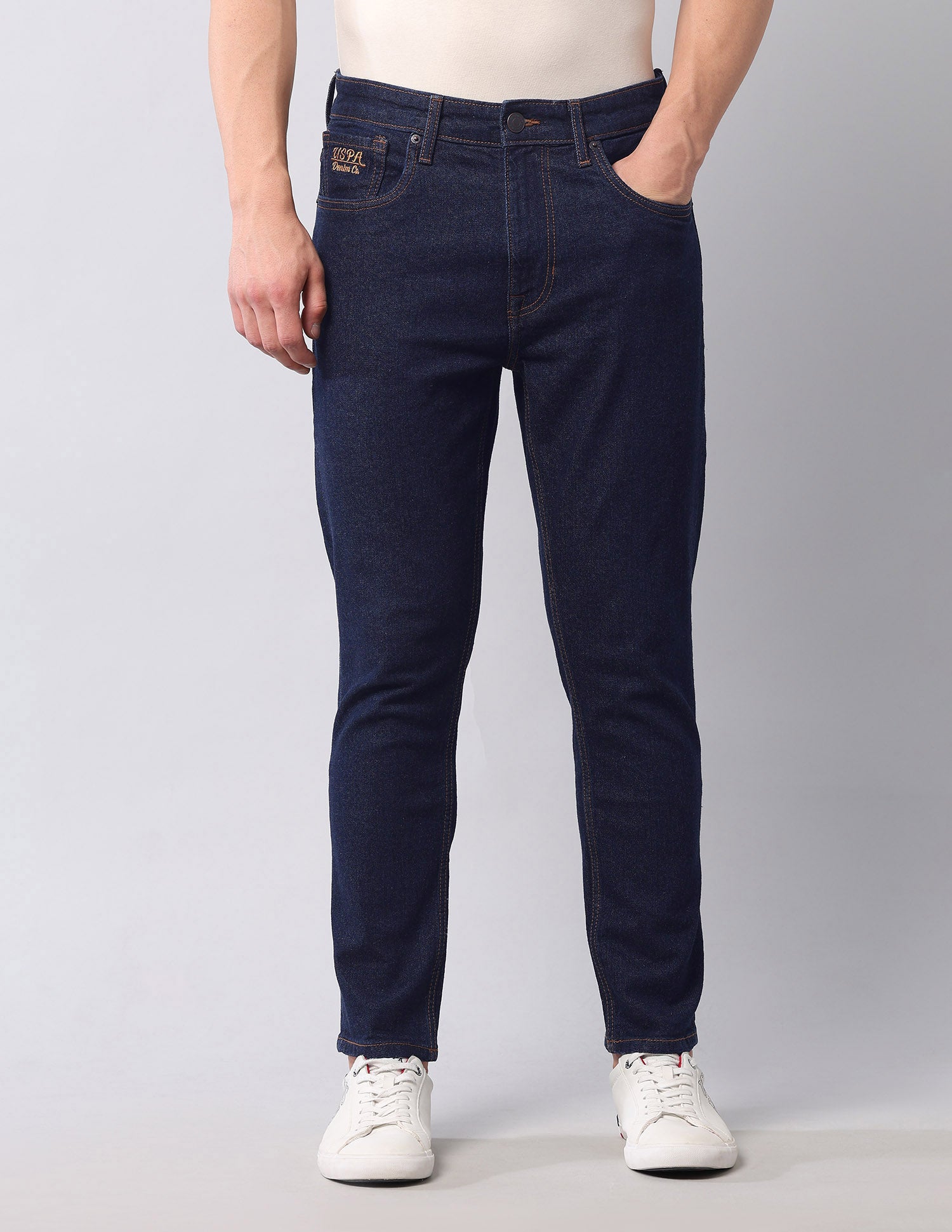 Cole Comfort Cropped Fit Blue Jeans Blue - U.S. POLO ASSN. | Large