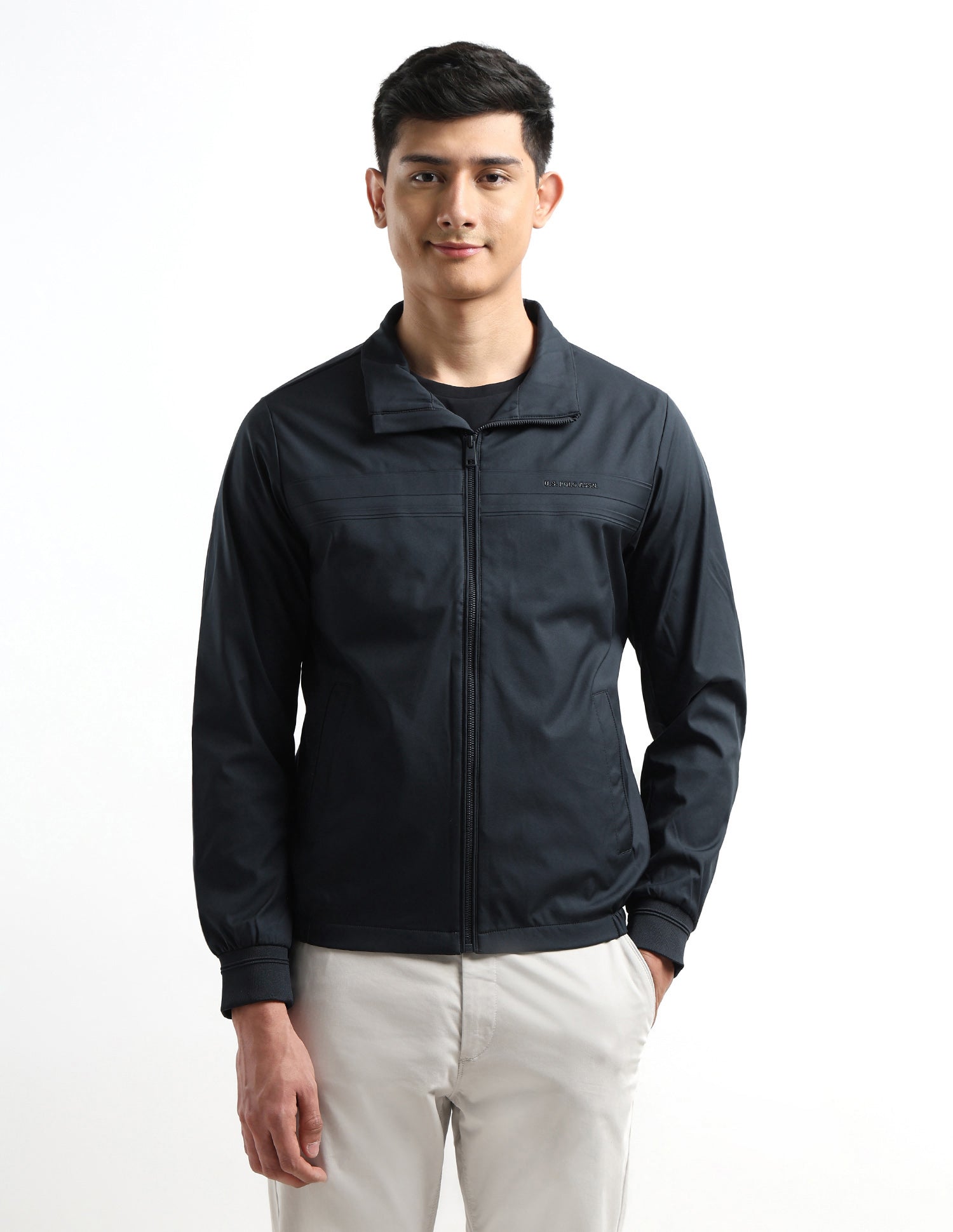 Solid Regular Fit Jacket Navy - U.S. POLO ASSN. | Large