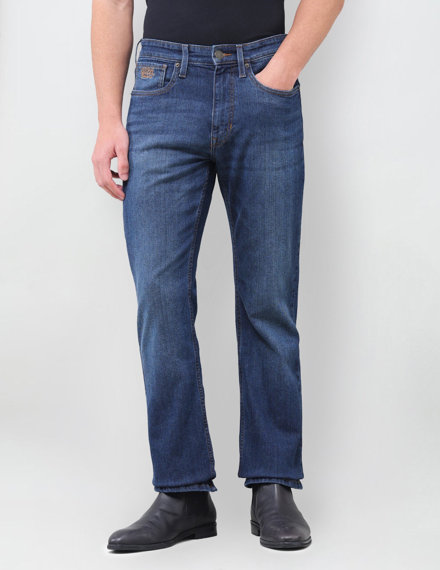 Connor Bootcut Fit Blue Jeans Mid Blue - U.S. Polo Assn. India | Large