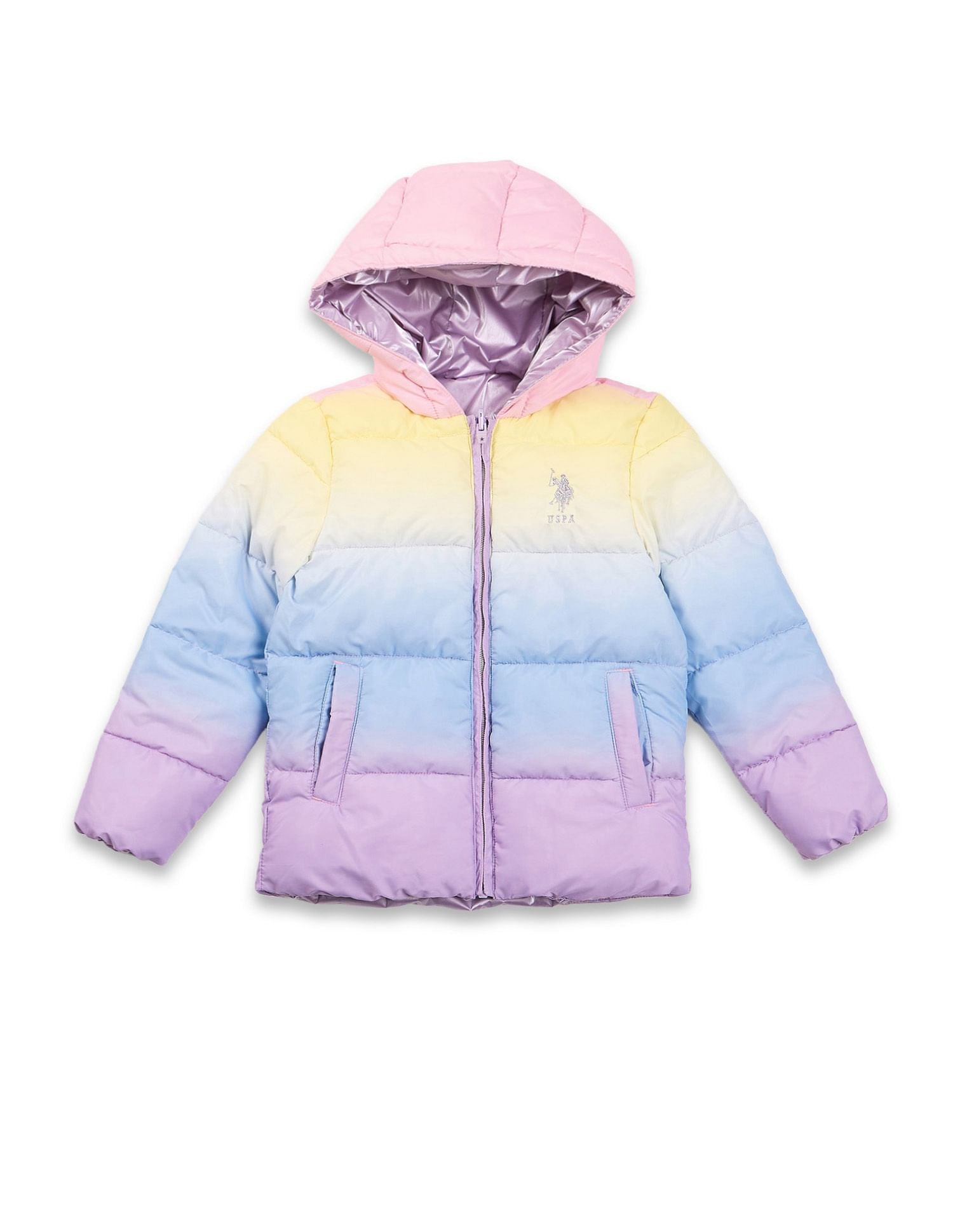 Girls Hooded Ombre Jacket Ombre - U.S. POLO ASSN. | Large