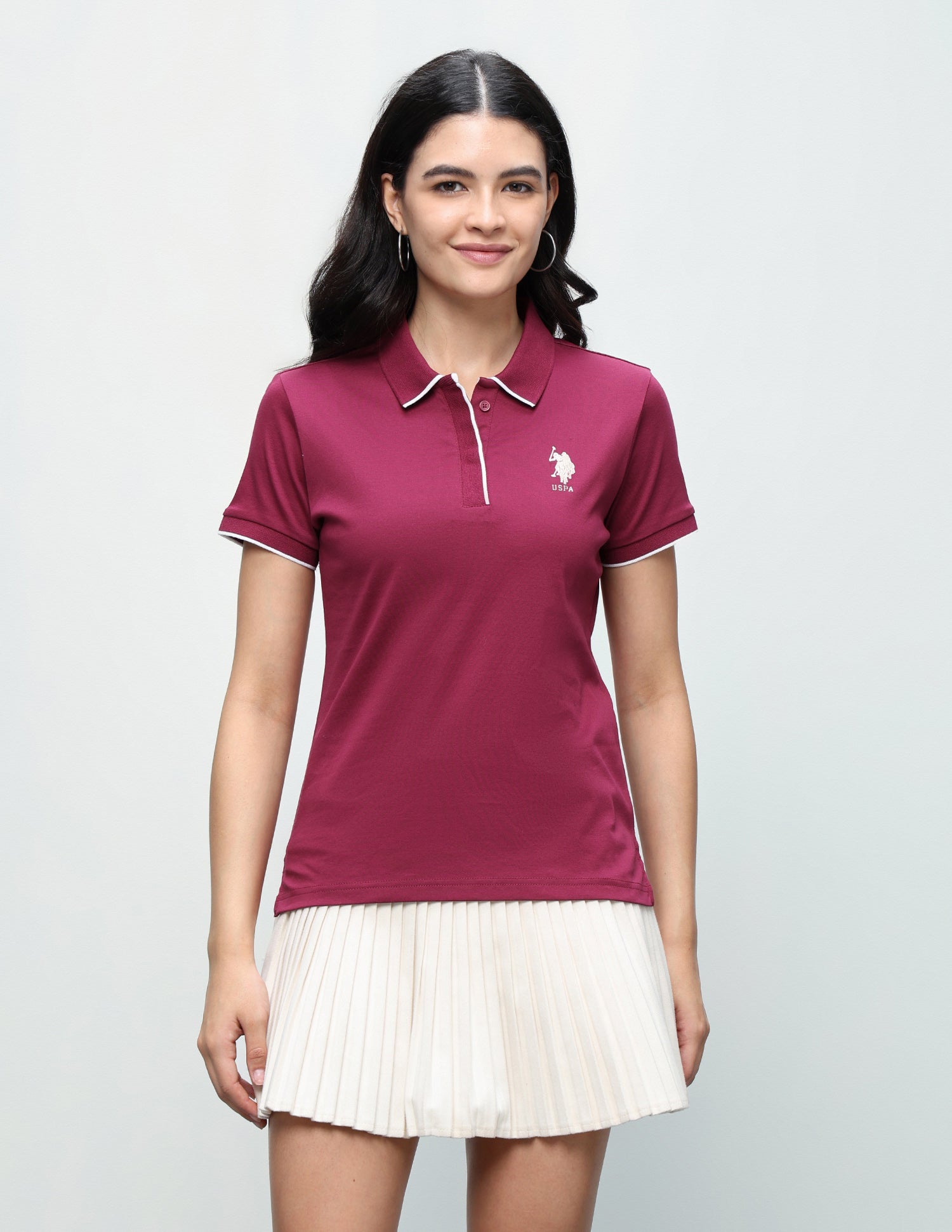 Solid Regular Fit Polo Shirt Wine - U.S. Polo Assn. India | Large