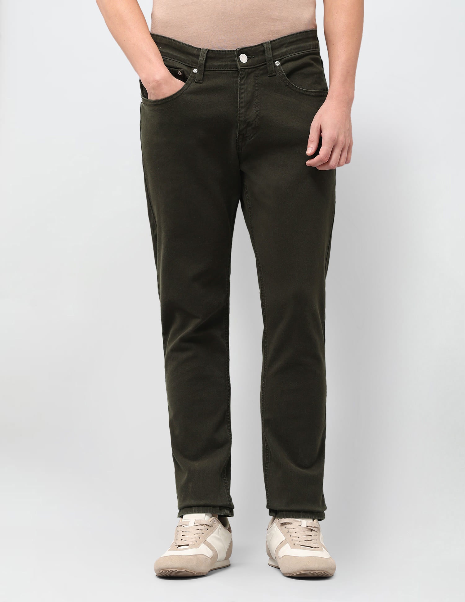 Solid Slim Tapered Fit Jeans Green - U.S. Polo Assn. India | Large