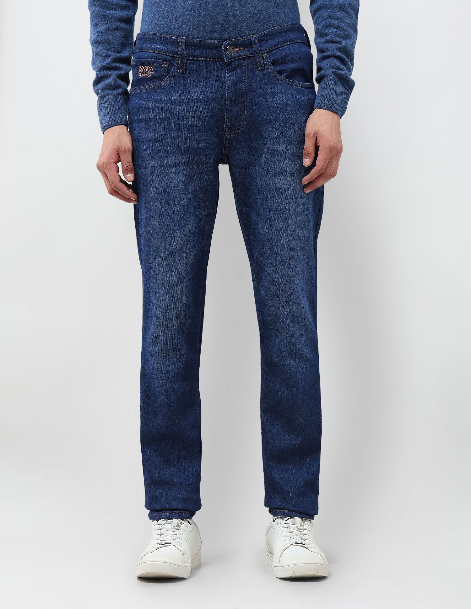 Brandon Slim Tapered Fit Whiskered Jeans Indigo - U.S. POLO ASSN. | Large