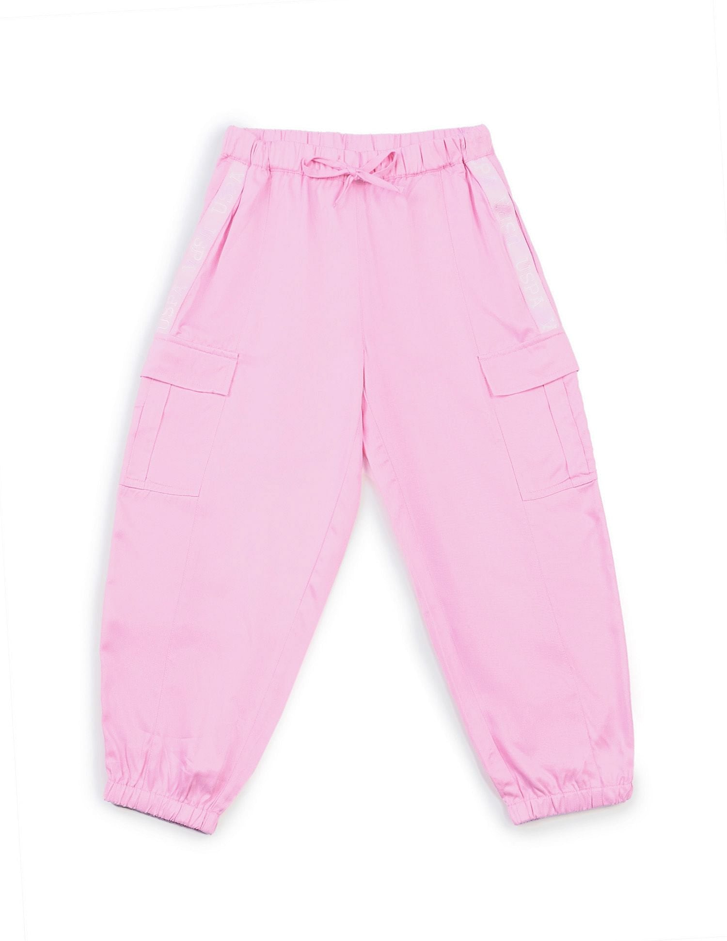 Girls Wide Leg Fit Cargo Trousers Light Pink - U.S. POLO ASSN. | Large