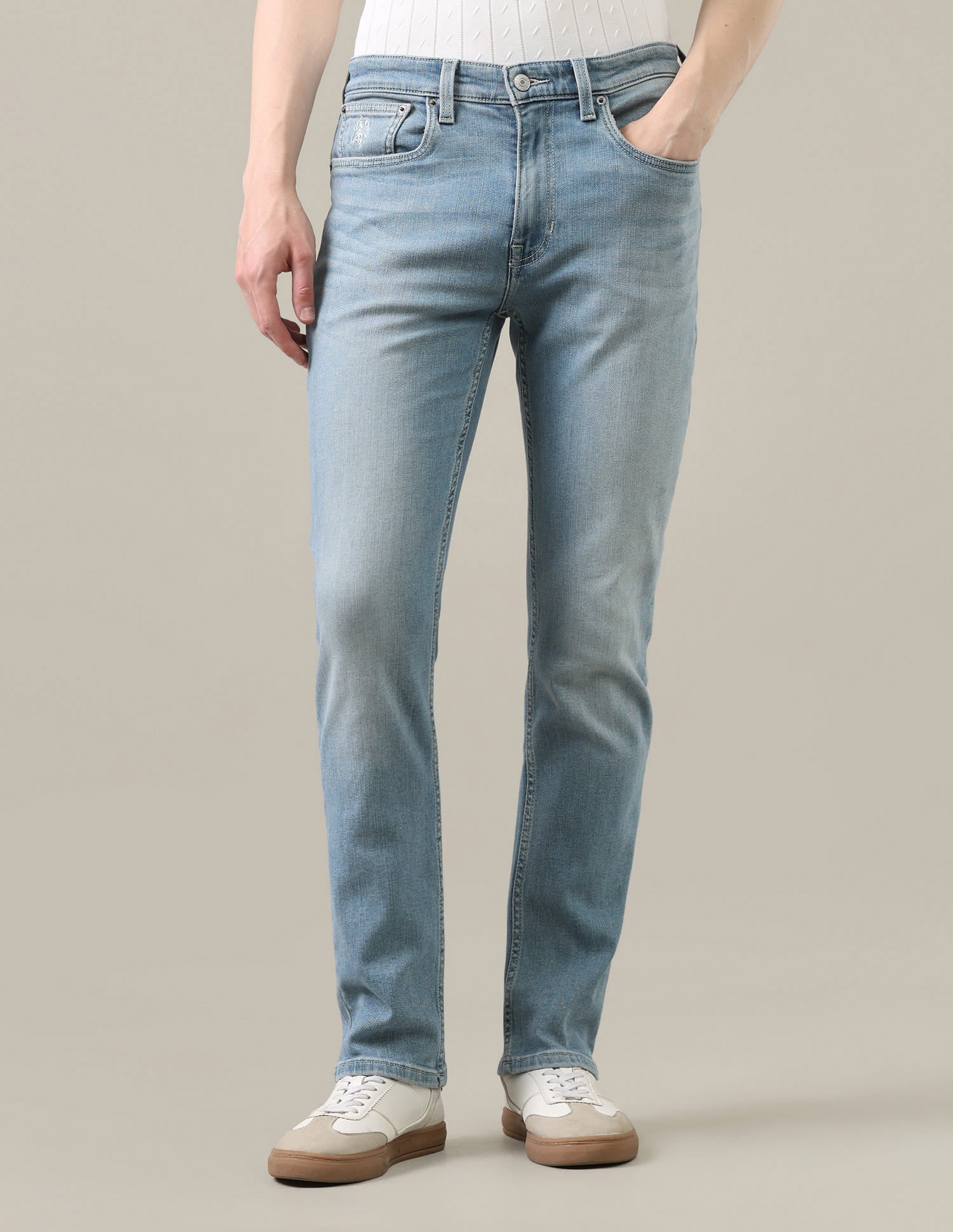 Harold Slim Straight Fit Blue Jeans Blue - U.S. Polo Assn. India | Large