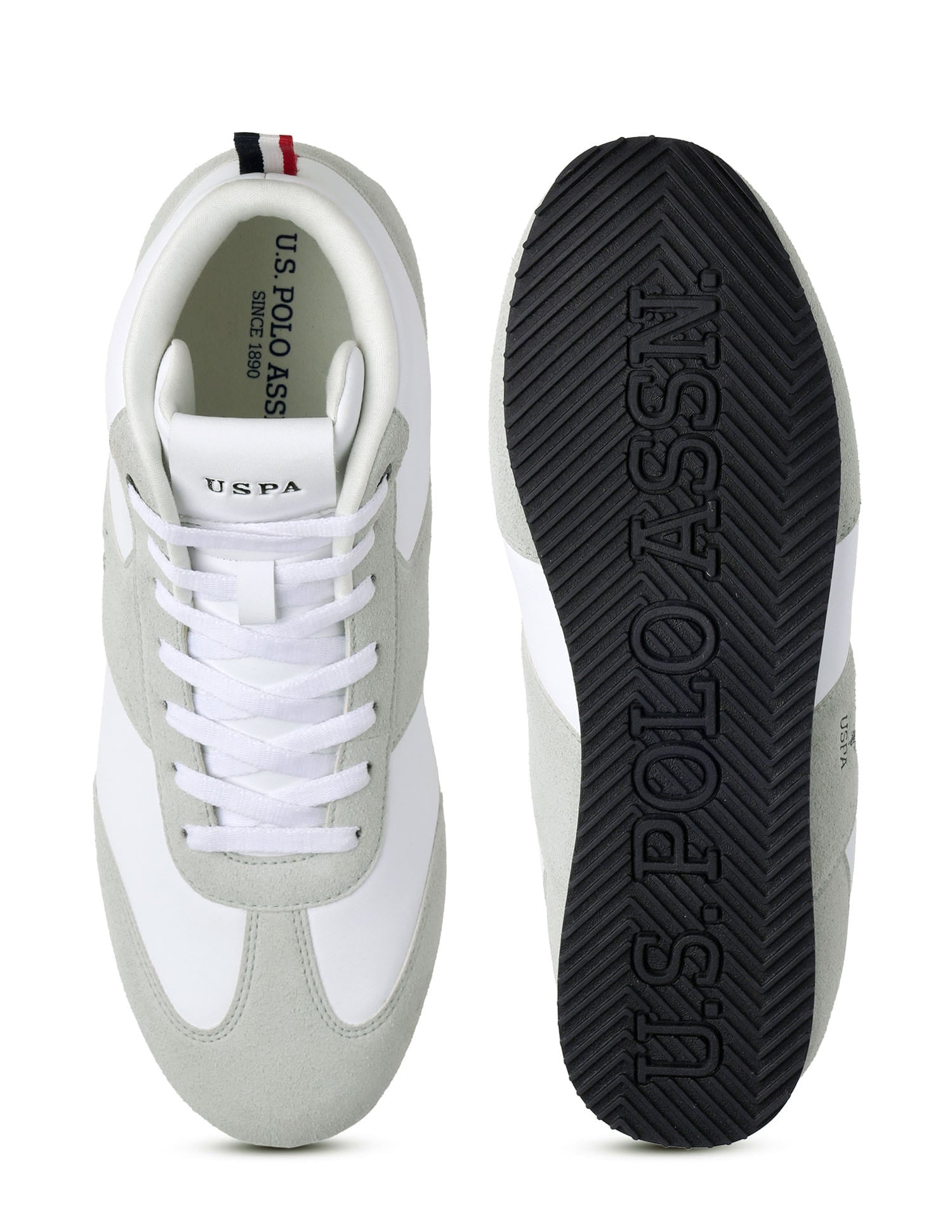 Men Rano Suede Colourblocked Sneakers Grey - U.S. Polo Assn. India | Large