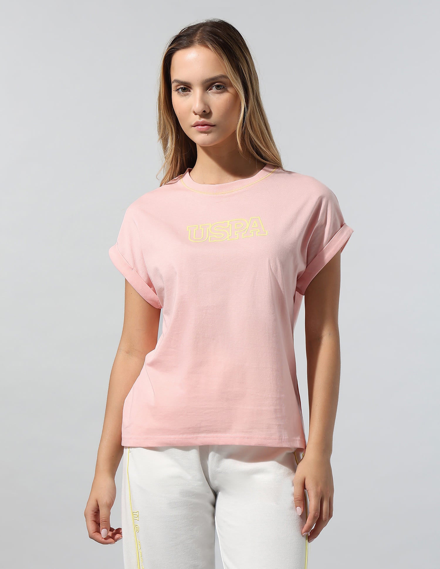 Brand Printed Regular Fit T-Shirt Pink - U.S. Polo Assn. India | Large