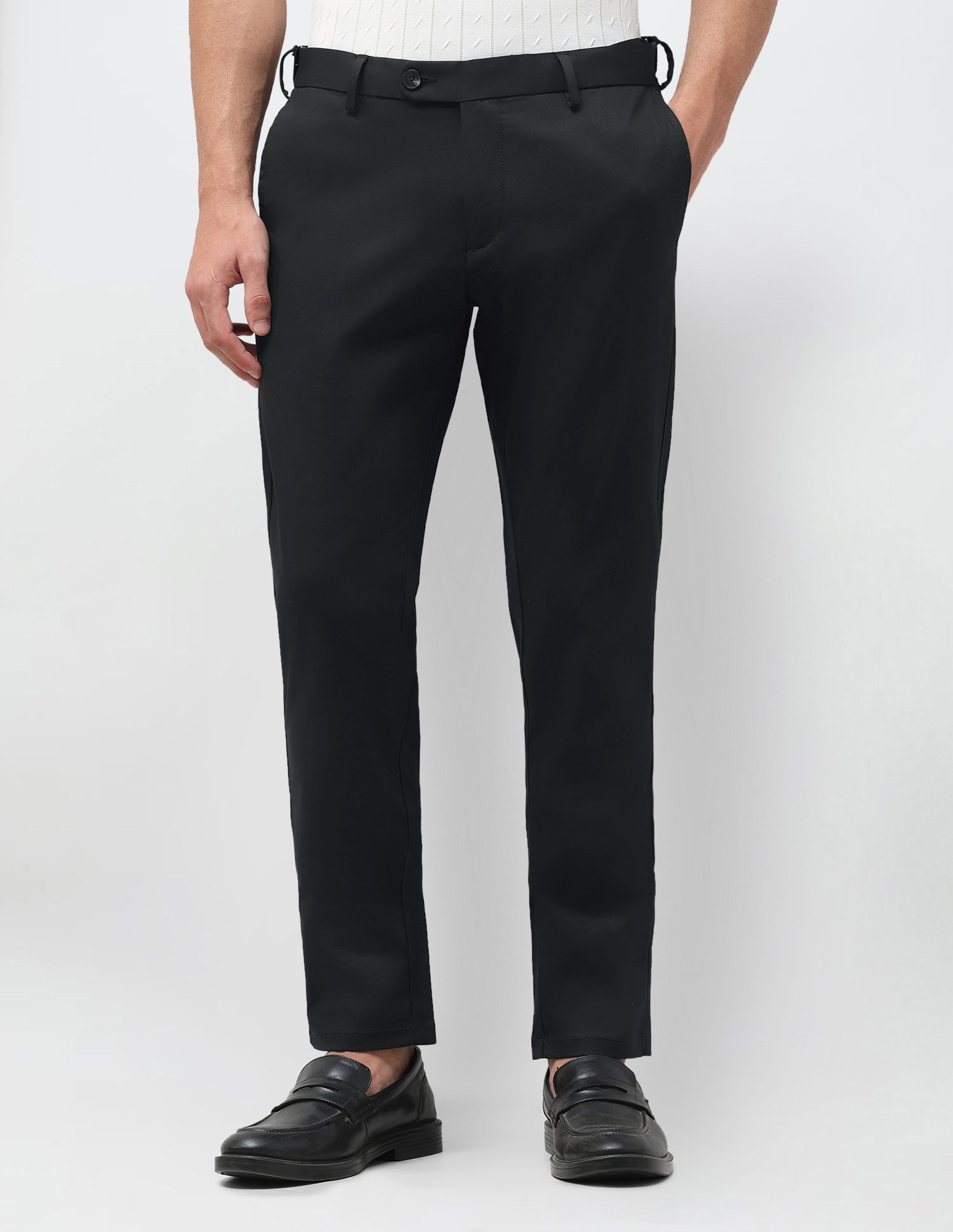 Denver Slim Fit Twill Trousers Black - U.S. Polo Assn. India | Large