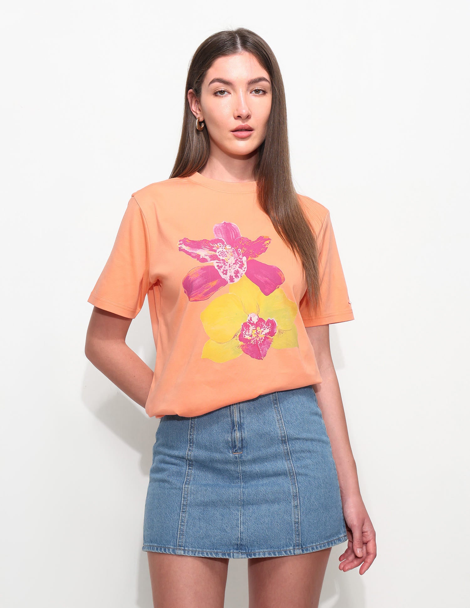 Boxy Fit Digital Print T-Shirt Orange - U.S. Polo Assn. India | Large