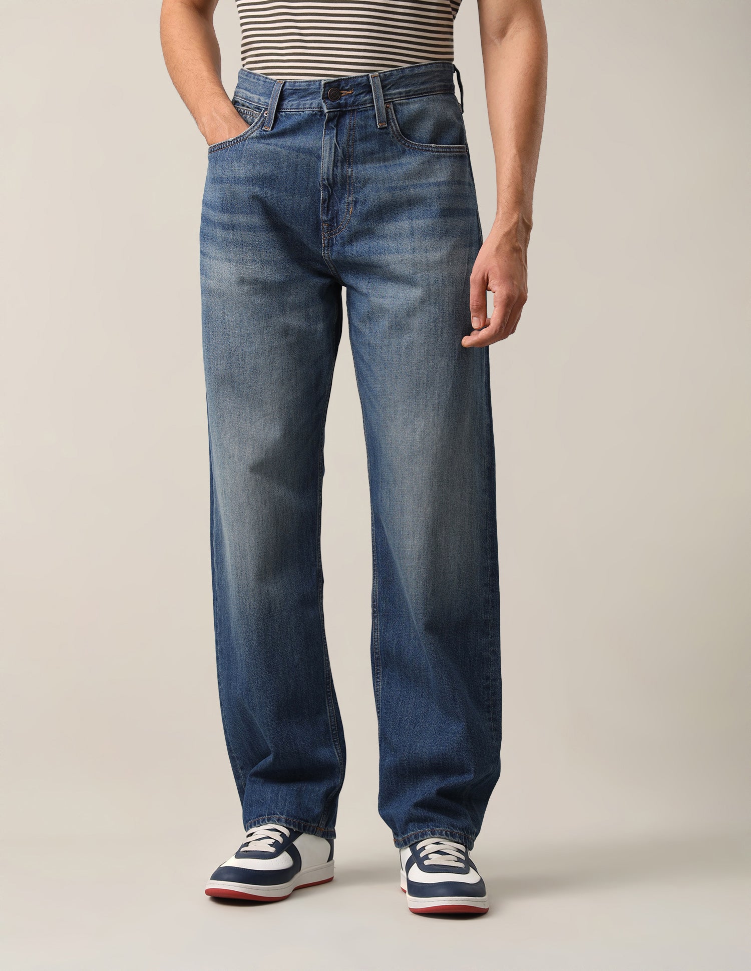 Logan Loose Straight Fit Blue Jeans Dark Blue - U.S. Polo Assn. India | Large
